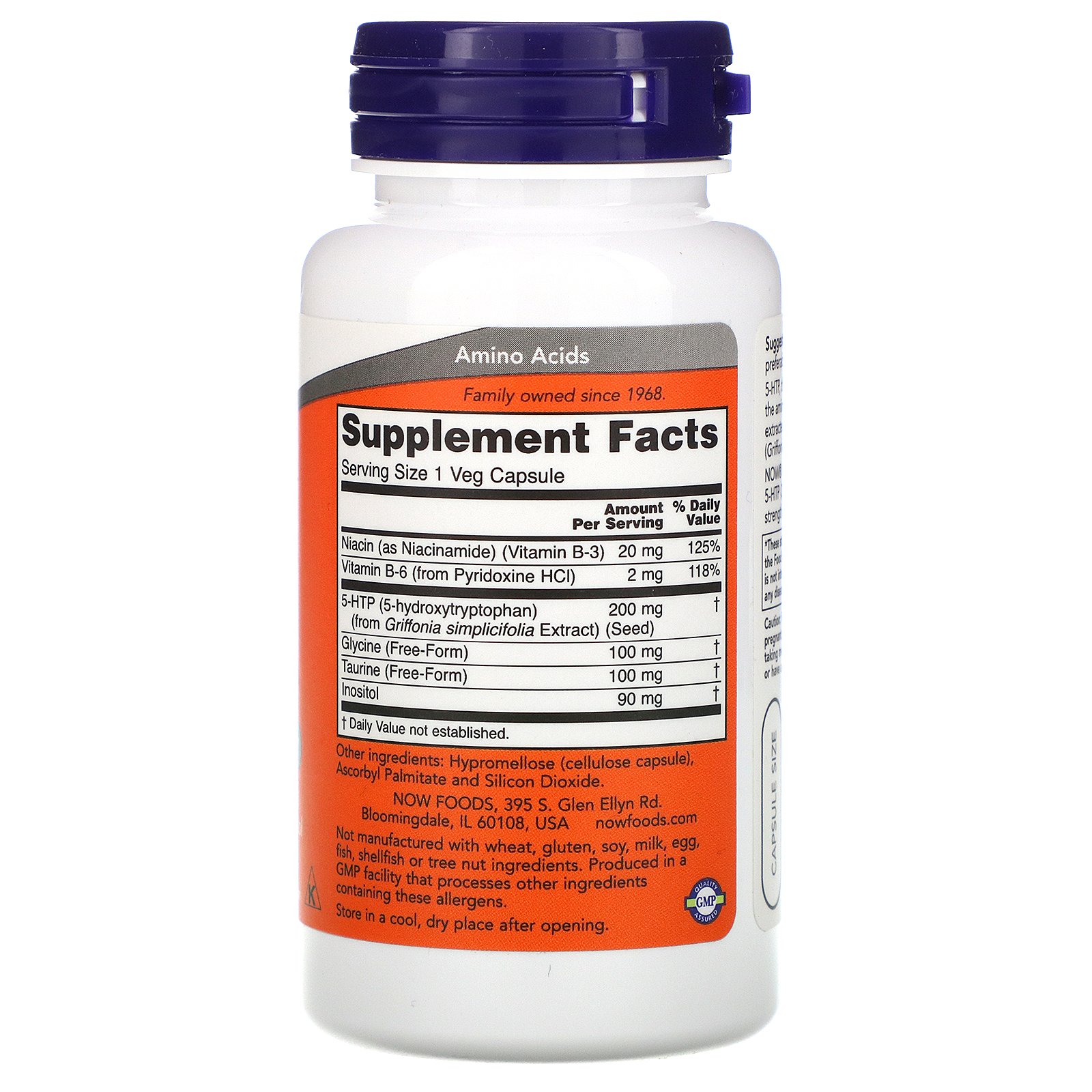 Comprar Now Foods, 5-HTP, Double Strength, 200 mg, 60 Cápsulas Vegetais - Imagem 2