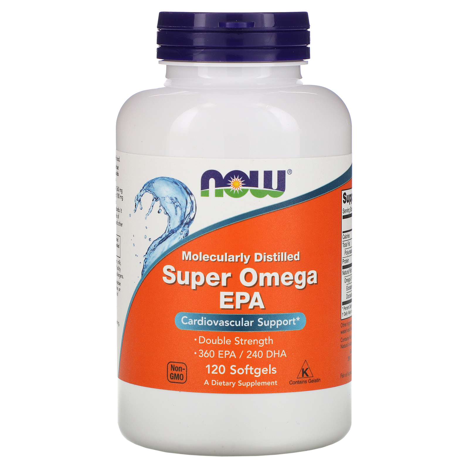 Comprar Now Foods, Super Omega EPA, Destilado Molecularmente, 120 Cápsulas Softgel