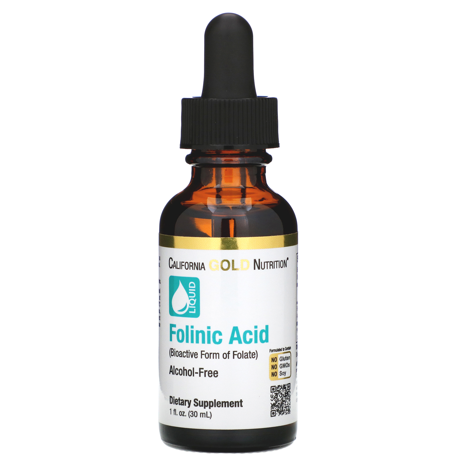 Comprar California Gold Nutrition, Ácido Folínico, Sem Álcool, 1 fl oz (30 ml)