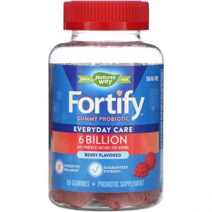 Comprar Nature's Way, Fortify Gummy Probiotic, Sugar-Free, Berry Flavored, 6 Billion, 60 Gummies