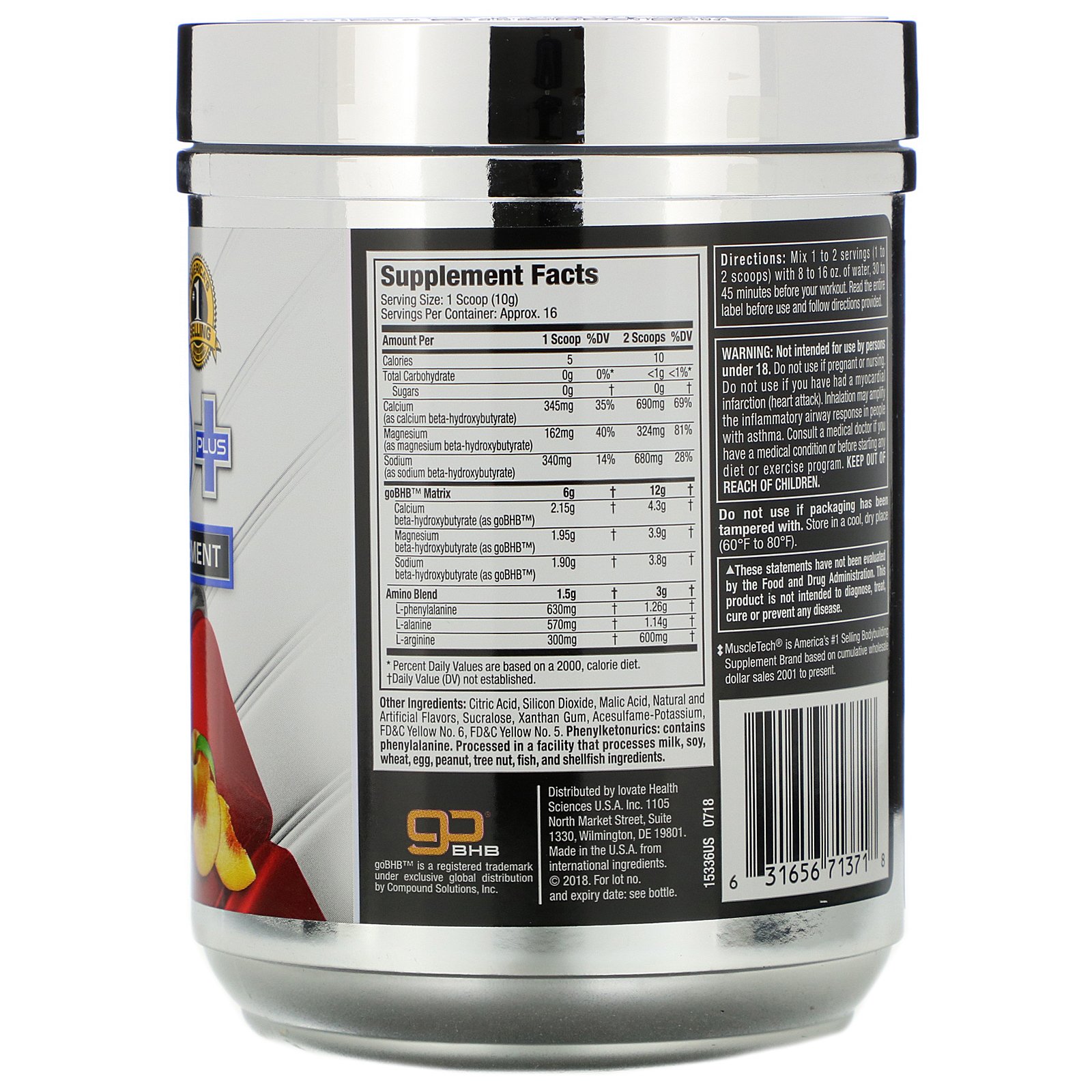 Comprar Muscletech, Keto Amino, Pêssego Picante, 160 g (5,64 oz) - Imagem 2