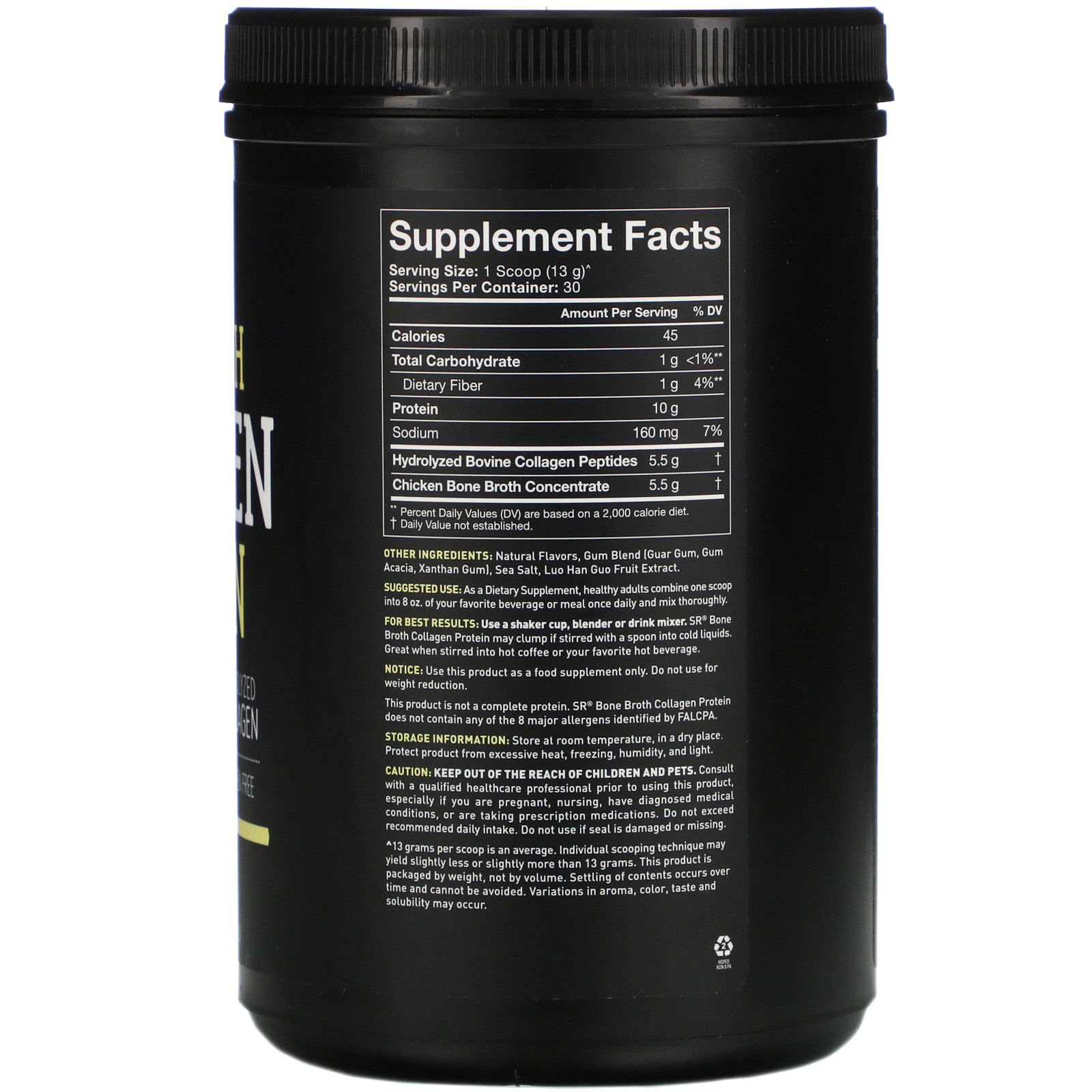 Comprar Sports Research, Bone Broth Collagen Protein, Vanilla, 13.8 oz (390 g) - Imagem 2
