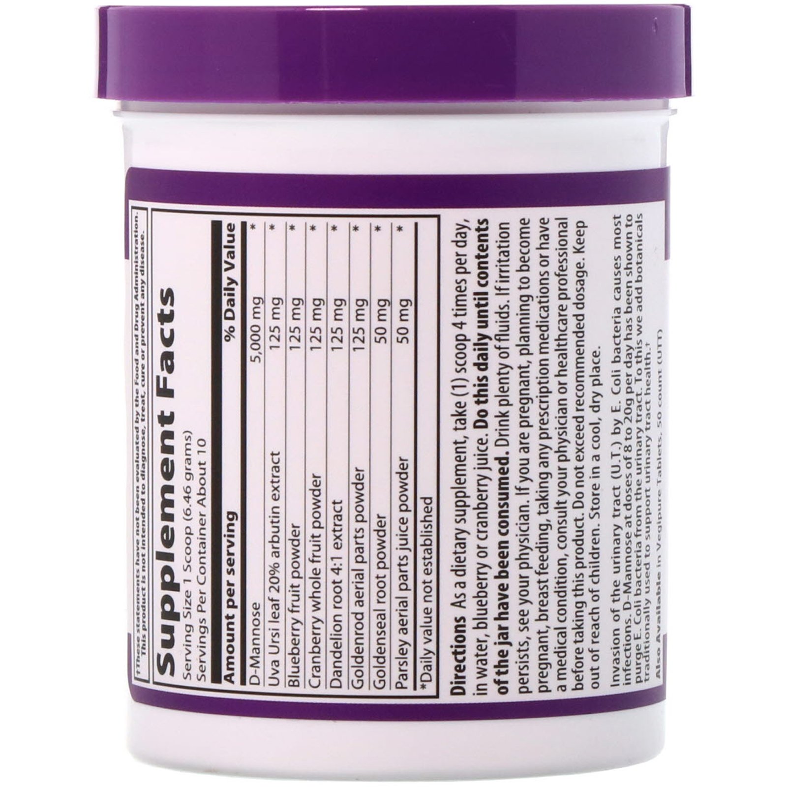 Comprar Vibrant Health, U.T. Vibrance, D-Manose 5.000 mg, Versão 1.1, 64,55 g (2,28 oz) - Imagem 2
