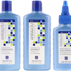 Comprar Andalou Naturals, Células-tronco de Argan, Tratamento para Queda de Cabelos, Rejuvenescedor, Kit com 3 Produtos