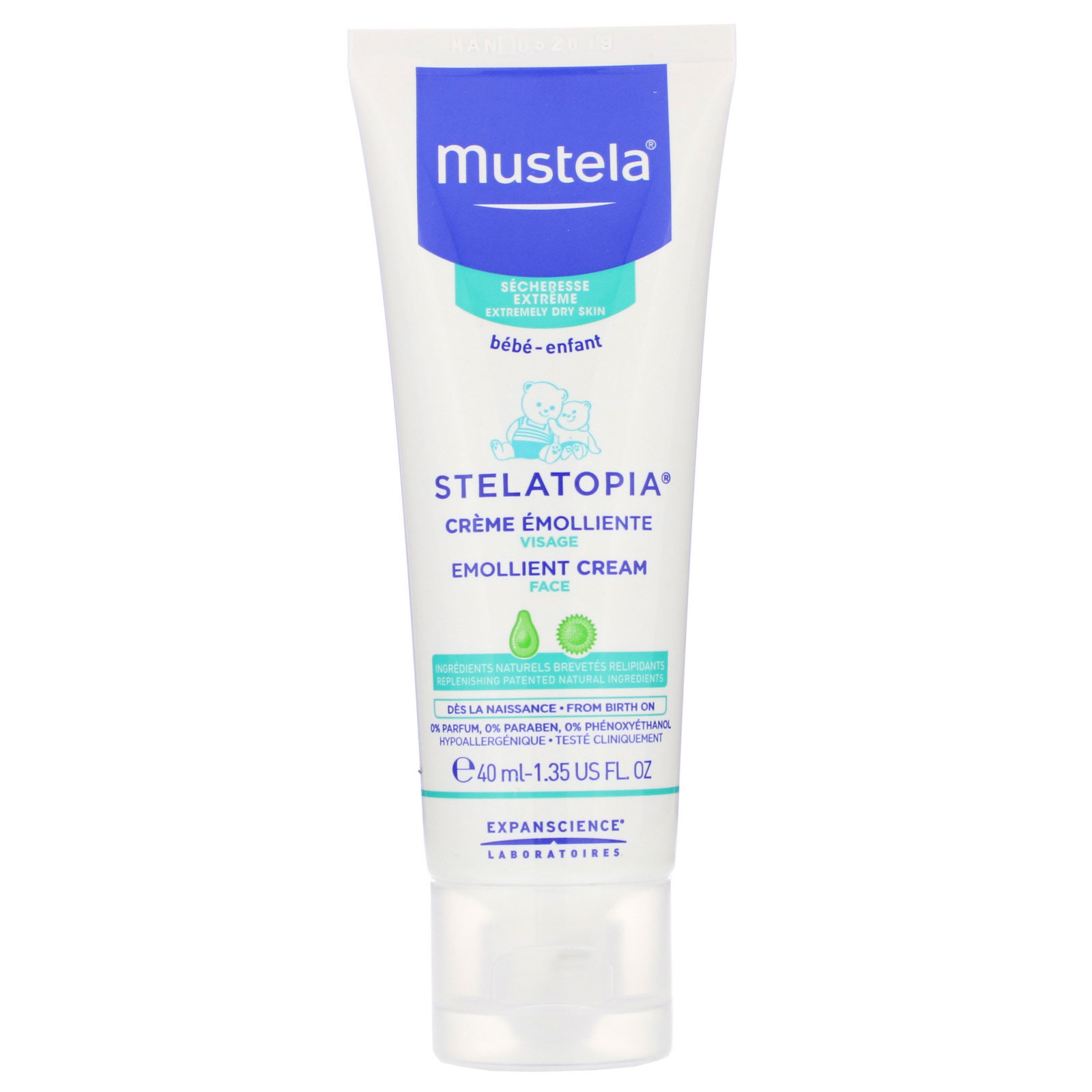 Comprar Mustela, Baby, Stelatopia Emollient Face Cream, 1.35 fl oz (40 ml) - Imagem 3