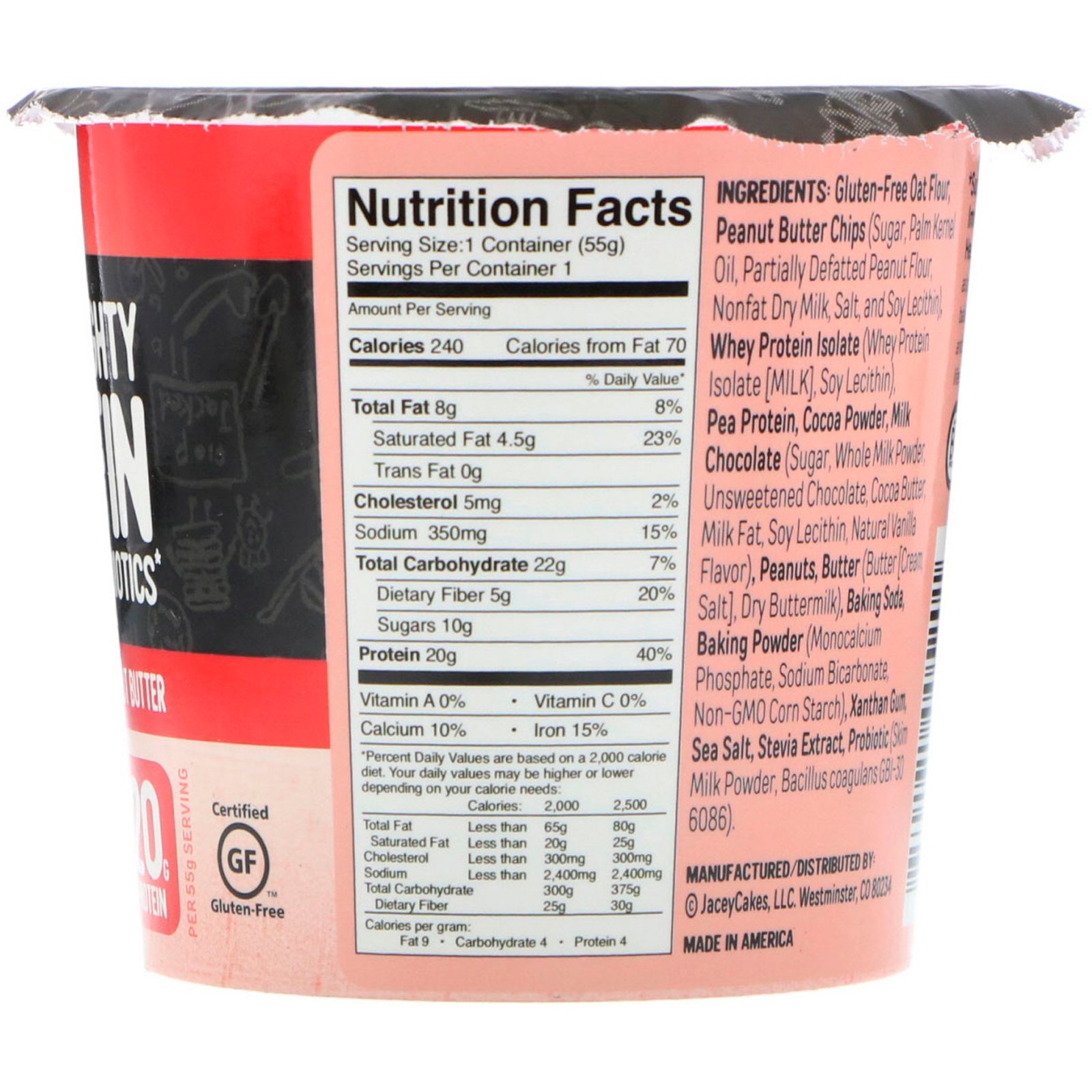 Comprar FlapJacked, Poderoso Muffin com probióticos, Chocolate com manteiga de amendoim, 1.9 oz (55 g) - Imagem 2