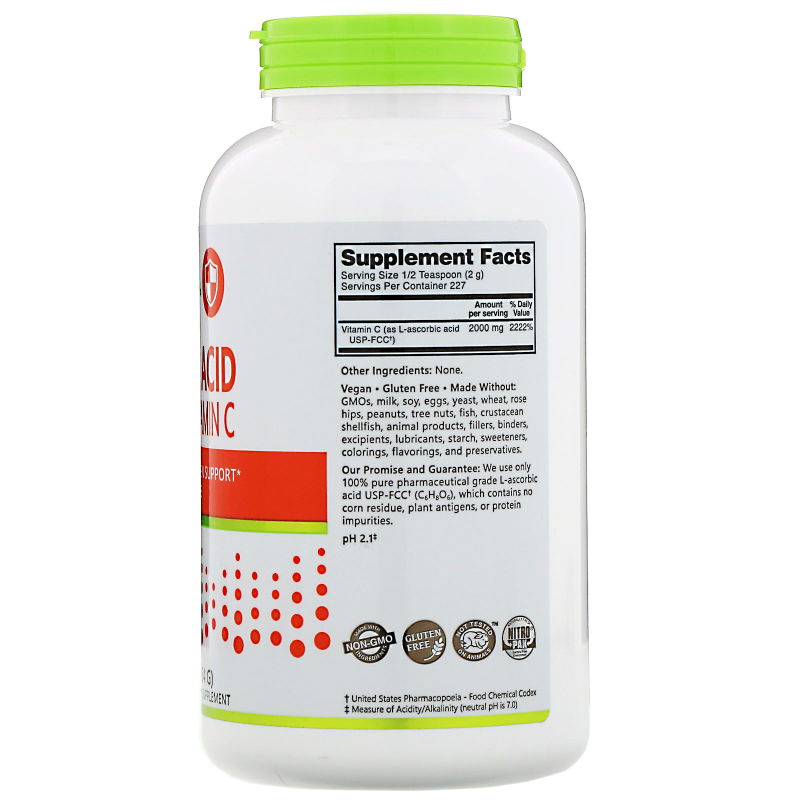 Comprar NutriBiotic, Ácido Ascórbico, 100% de Vitamina C Pura, Pó Cristalino, 454 g (16 oz) - Imagem 2