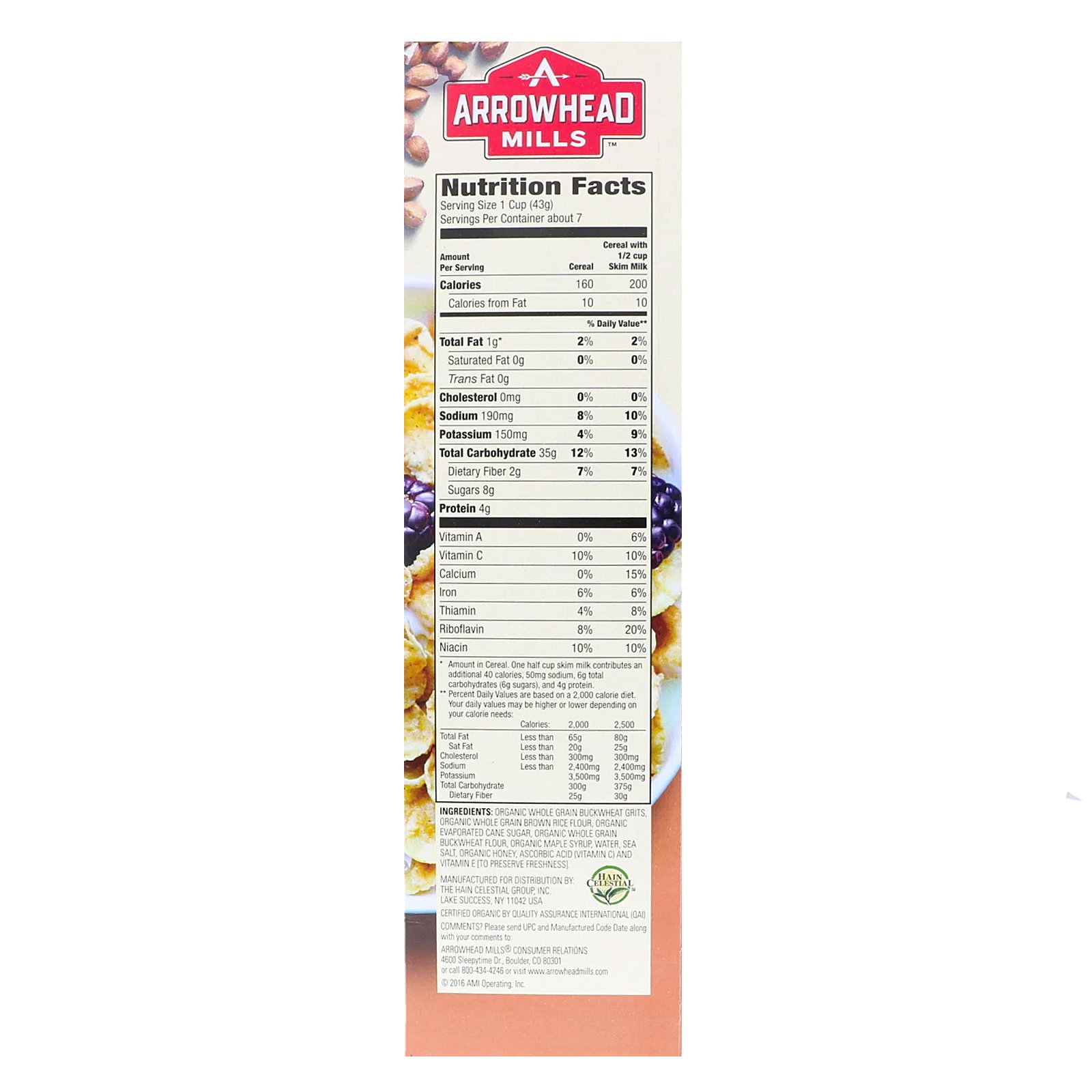 Comprar Arrowhead Mills, Flocos de Trigo sarraceno Orgânico À Base de Ácer, Sem Glúten, 10 oz (283 g) - Imagem 2