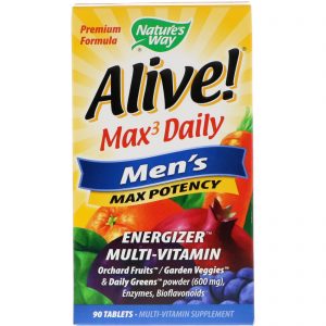 Comprar Nature's Way, Alive! Max3 Daily, Multivitamínico Masculino, 90 Comprimidos