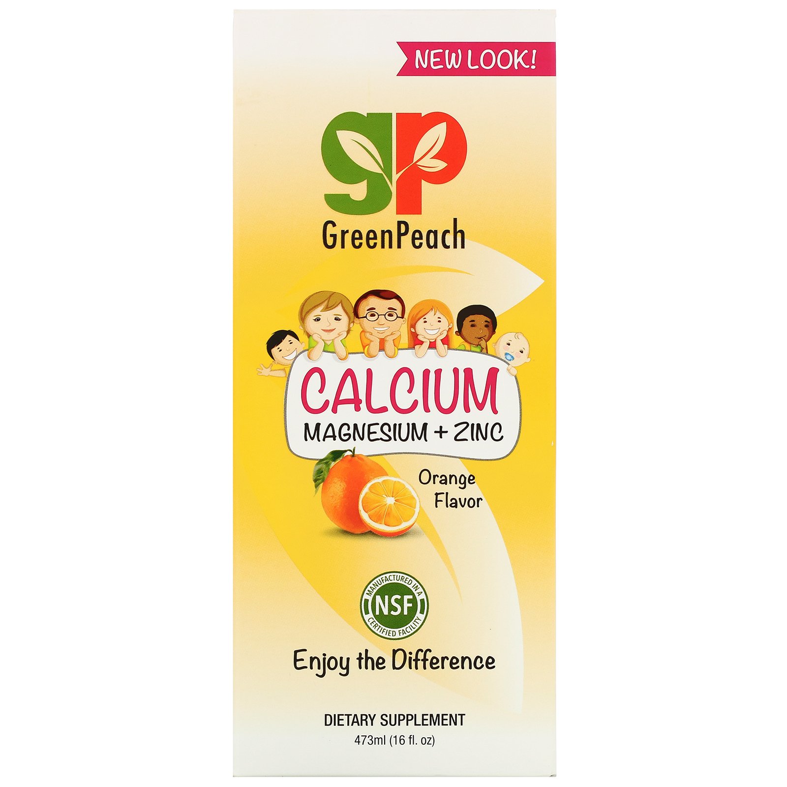 Comprar GreenPeach, Calcium Magnesium + Zinc, Orange Flavor, 16 fl oz (473 ml)