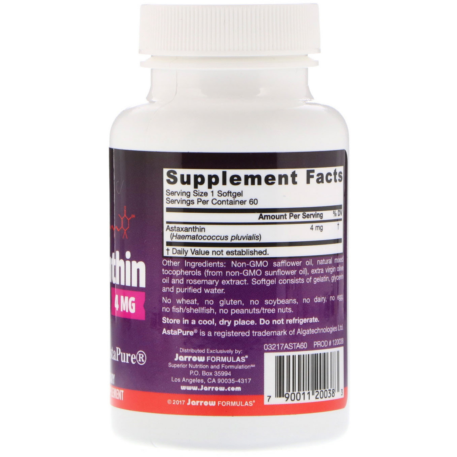 Comprar Jarrow Formulas, Astaxantina, 4 mg, 60 Cápsulas Softgel - Imagem 2