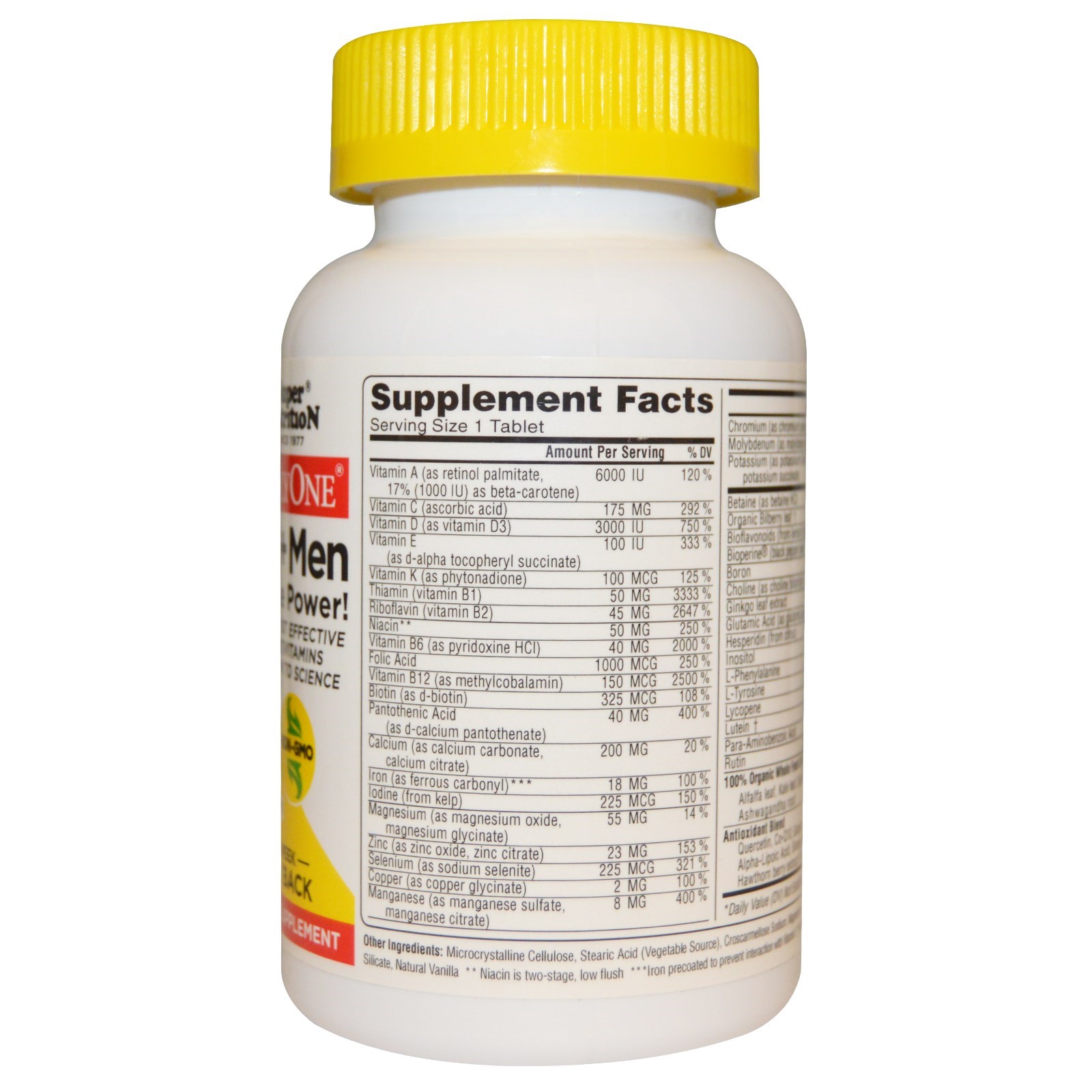 Comprar Super Nutrition, SimplyOne, Multivitamínico de Poder Triplo para Homens com 50 ou Mais, 90 Comprimidos - Imagem 2