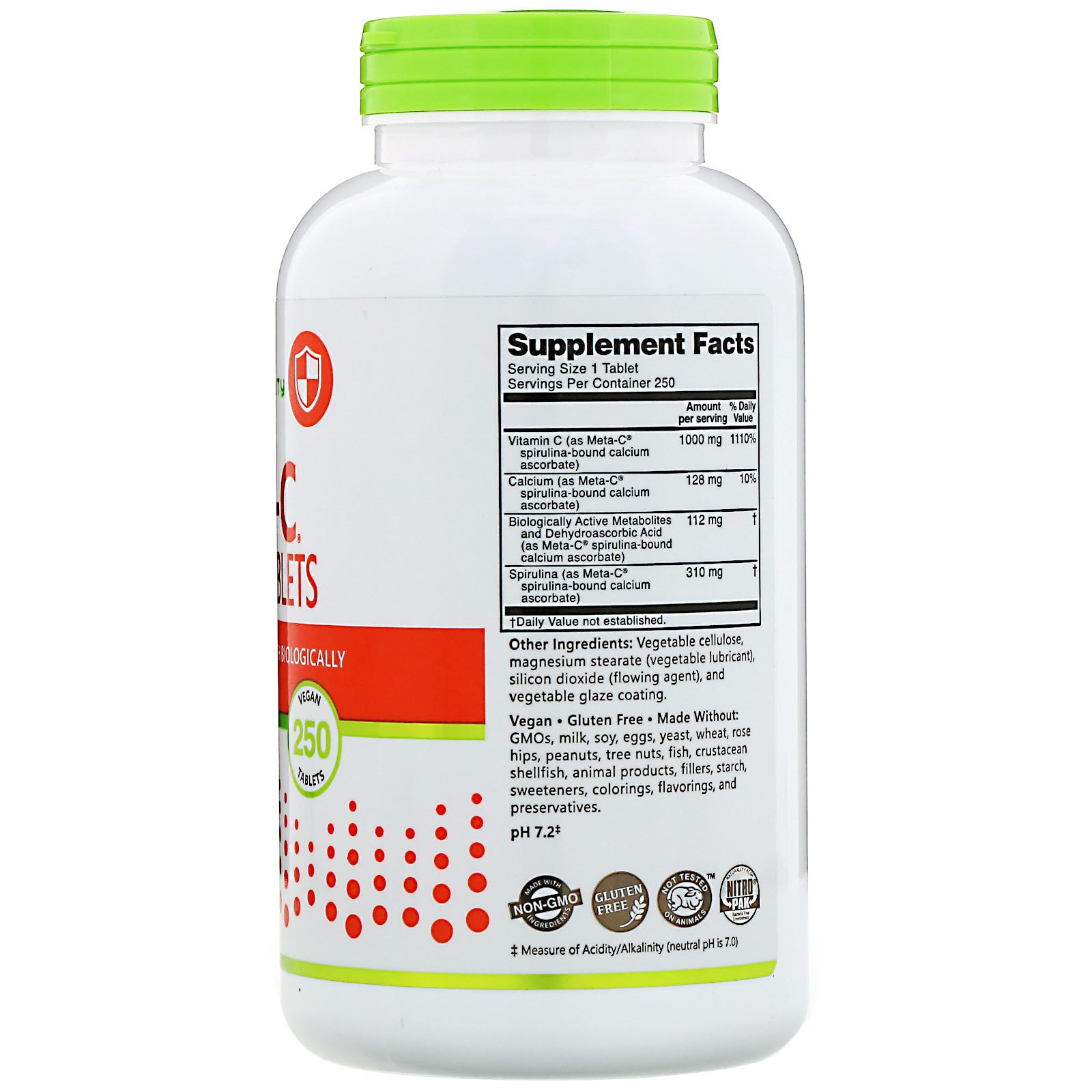 Comprar NutriBiotic, Immunity, Meta-C, 1.000 mg, 250 Comprimidos Veganos - Imagem 2