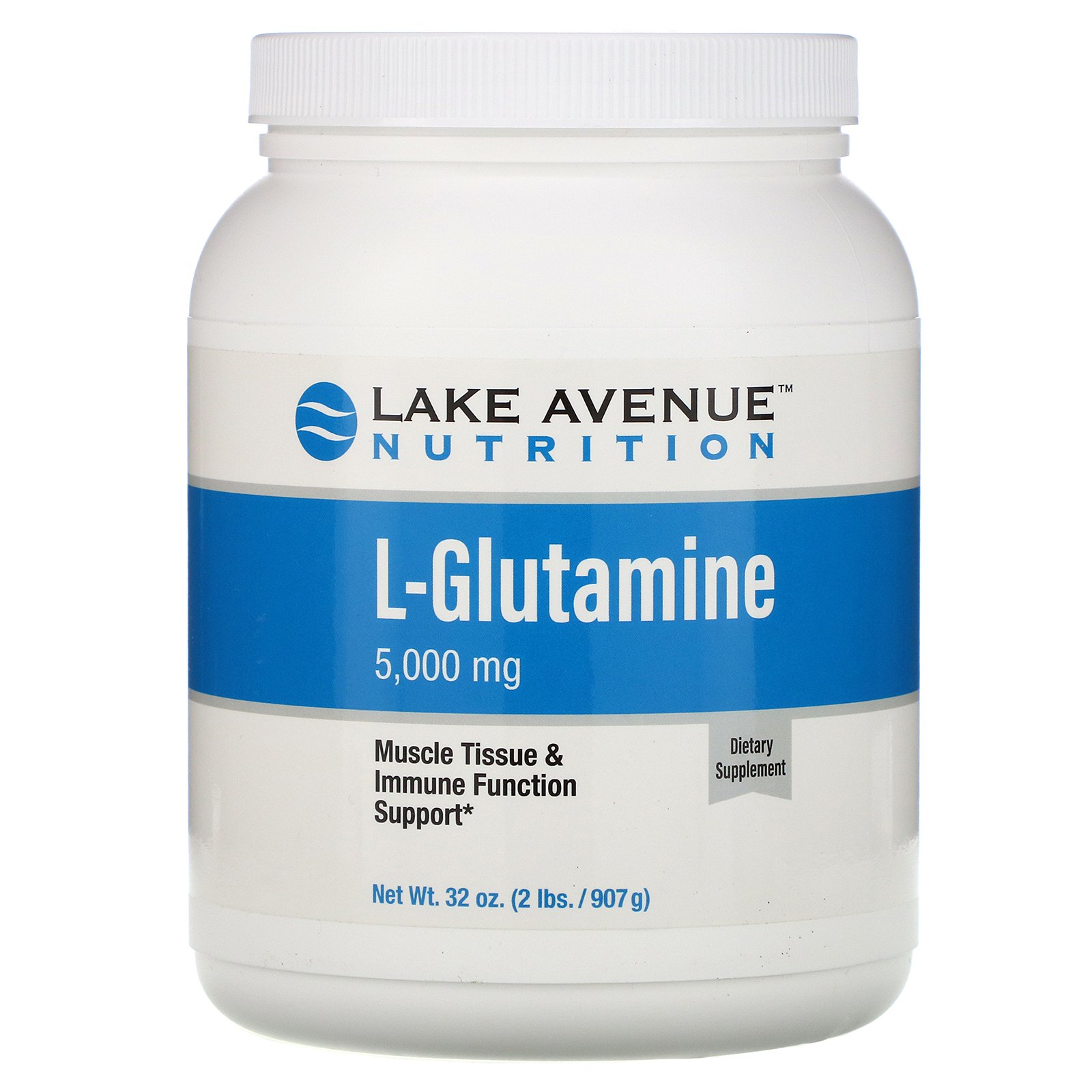 Comprar Lake Avenue Nutrition, L-Glutamine Powder, Unflavored, 5,000 mg , 32 oz (907 g)