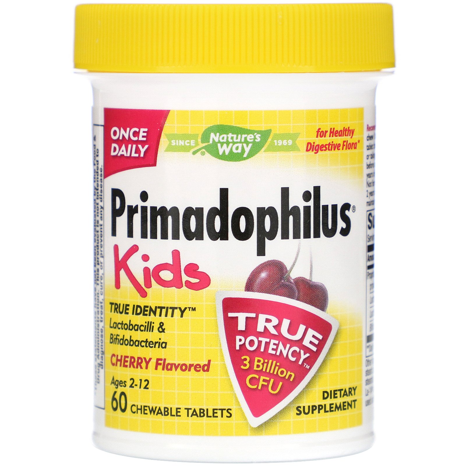 Comprar Nature's Way, Primadophilus, Kids, Age 2-12, Cherry Flavored, 60 Chewable Tablets