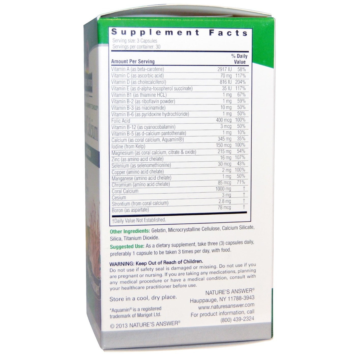 Comprar Nature's Answer, Combinação Cálcio Coral - 90 Cápsulas - Imagem 2