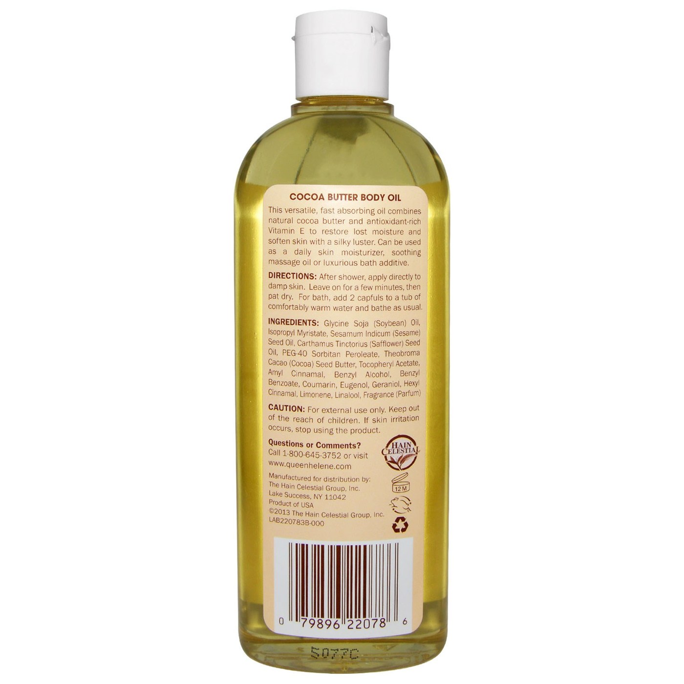 Comprar Queen Helene, Óleo Corporal de Manteiga de Cacau - 296mL (10 oz) - Imagem 2