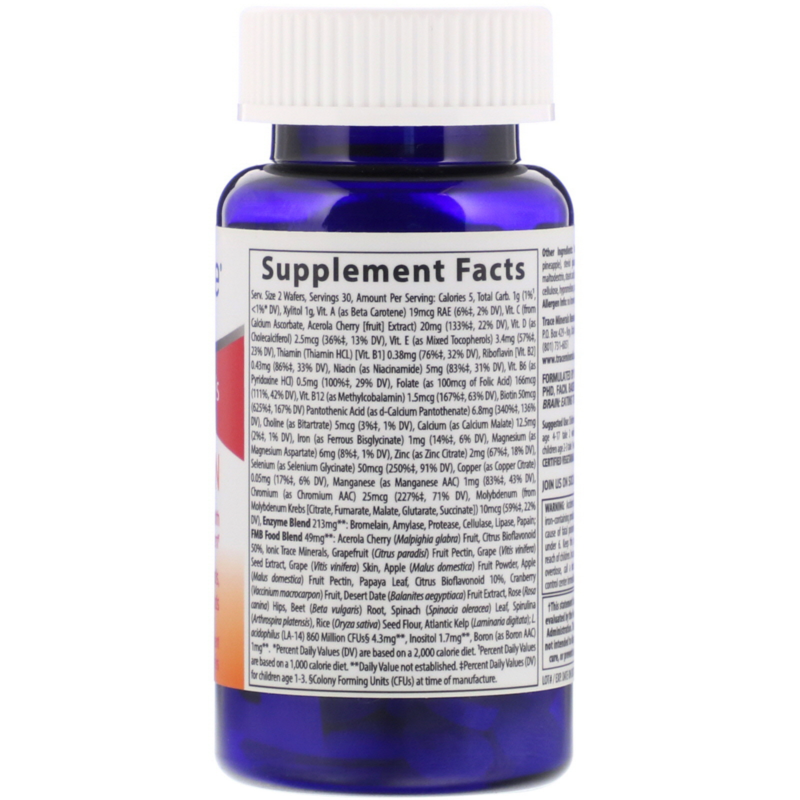 Comprar Trace Minerals Research, Children's, Feed My Brain, Fruit Punch Flavor, 60 Chewable Wafers - Imagem 2