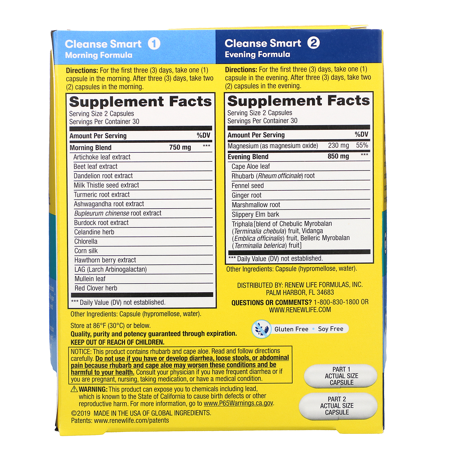 Comprar Renew Life, Cleanse Smart, 2 Bottles, 60 Vegetarian Capsules Each - Imagem 2
