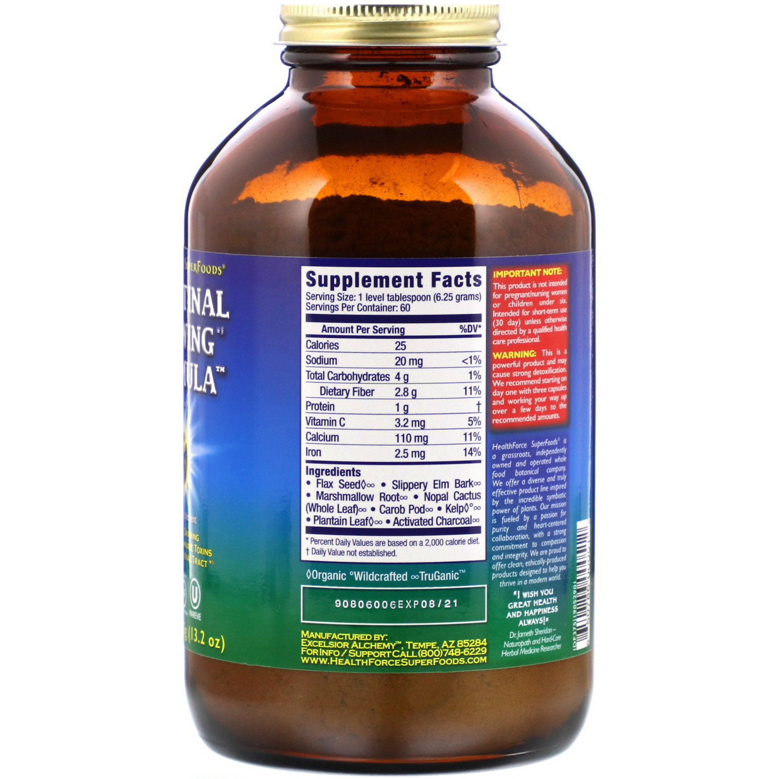 Comprar HealthForce Superfoods, Intestinal Drawing Formula, Powder, 13.2 oz (375 g) - Imagem 2