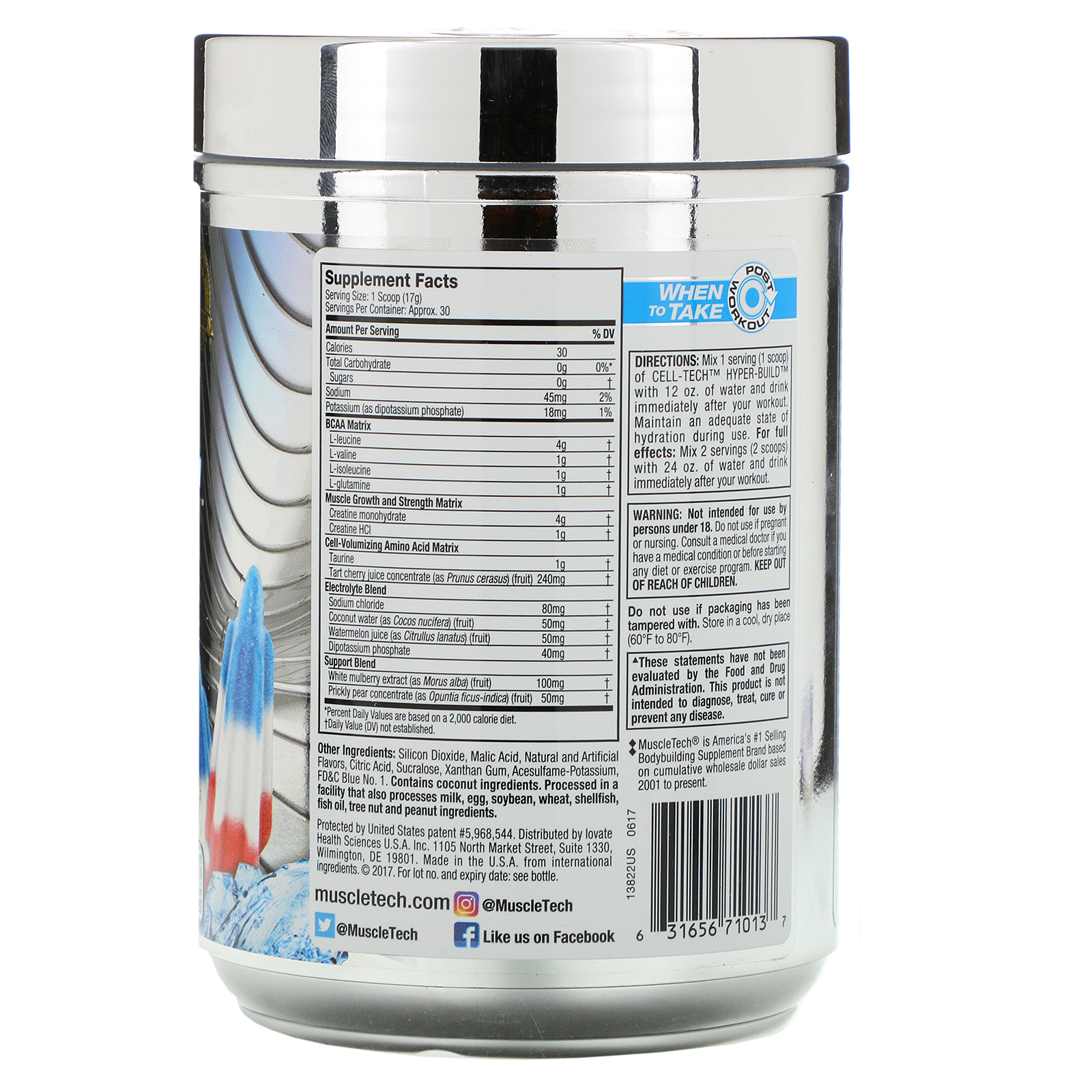 Comprar Muscletech, Performance Series, CELL-TECH HYPER-BUILD, Icy Rocket Freeze, 1.08 lbs (488 g) - Imagem 2