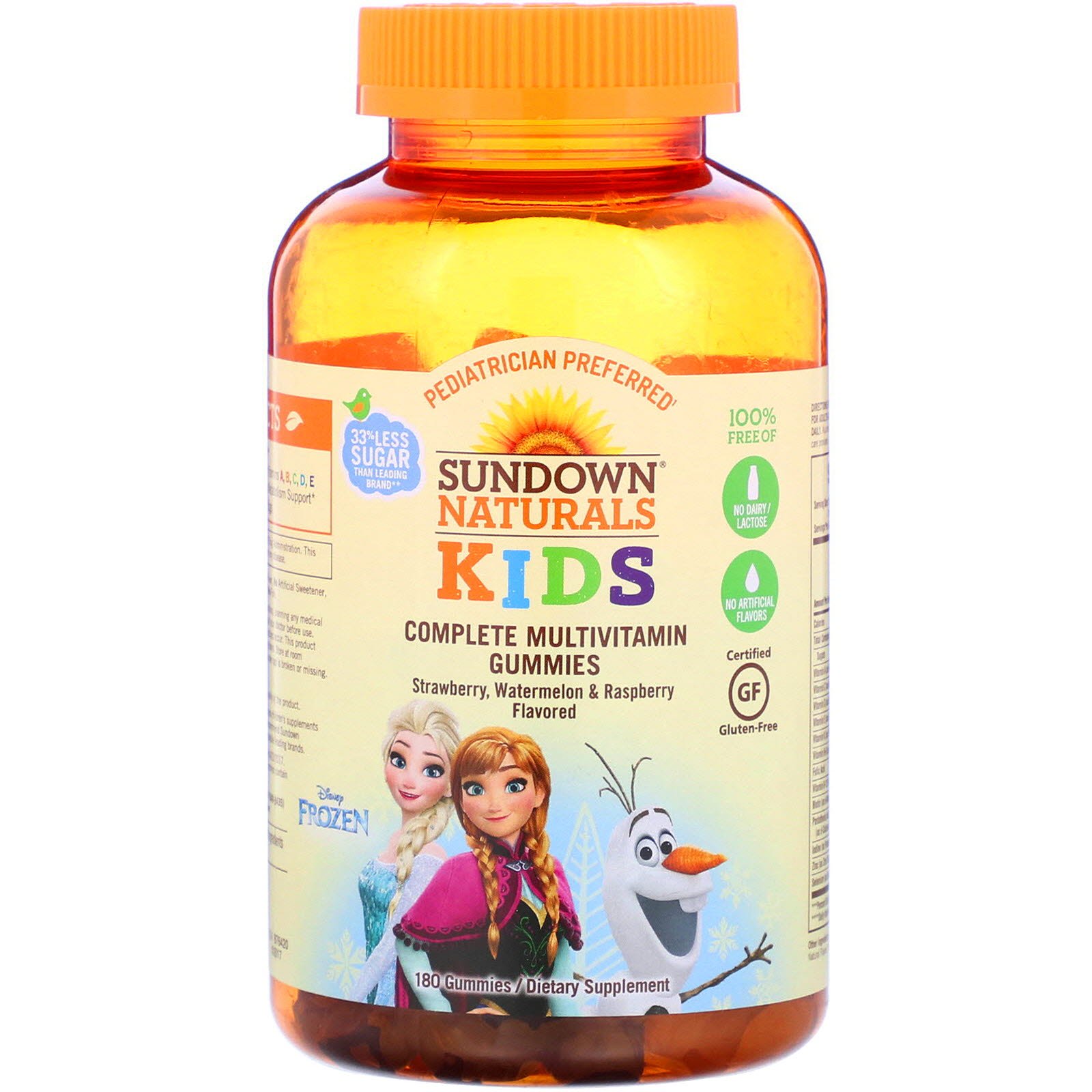 Comprar Sundown Naturals Kids, Balas de Goma Multivitamínicas Completas, Disney Frozen II, Sabor Morango, Melancia e Framboesa, 180 Balas de Goma