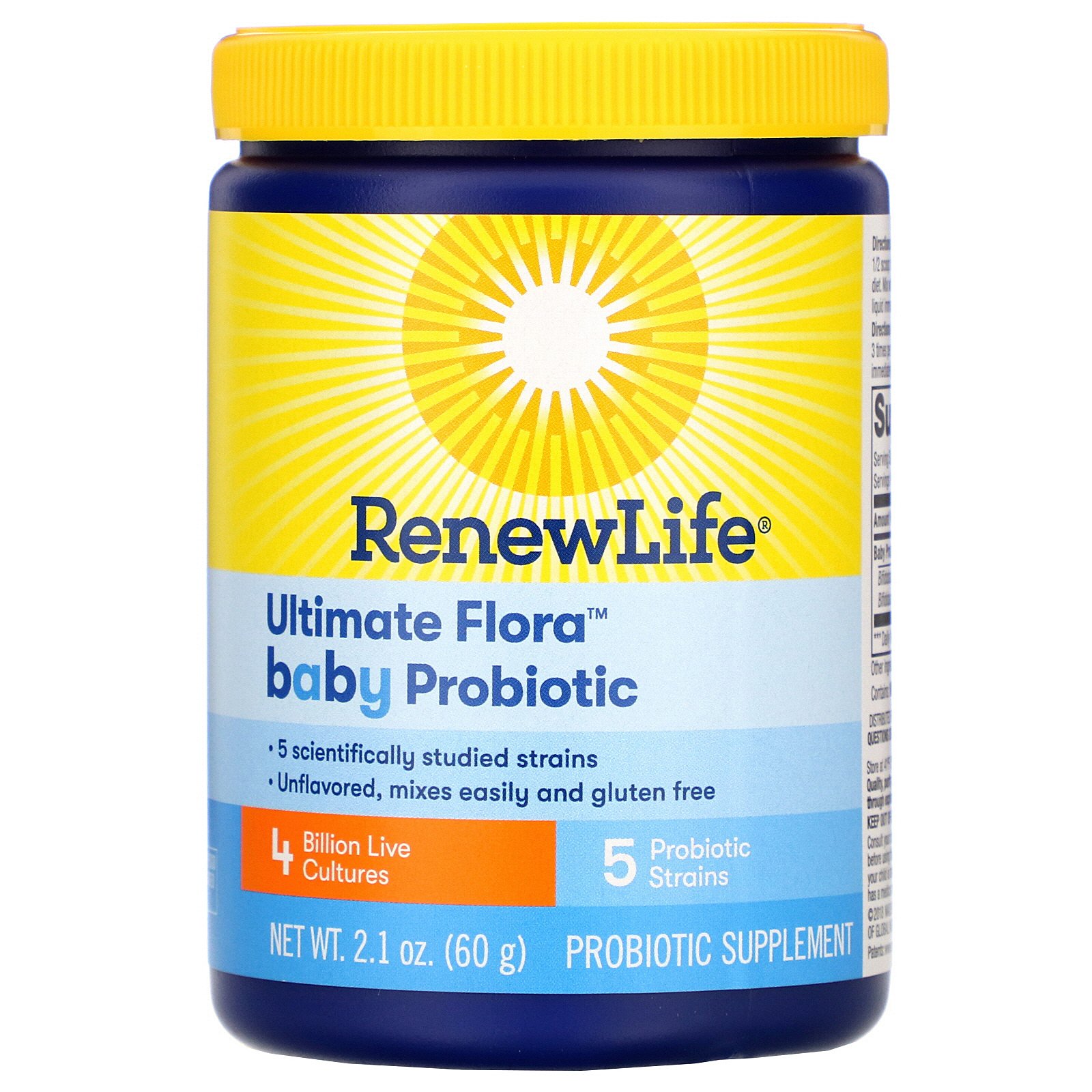 Comprar Renew Life, Ultimate Flora Baby Probiotic, 4 Billion Live Cultures, 2.1 oz (60 g)