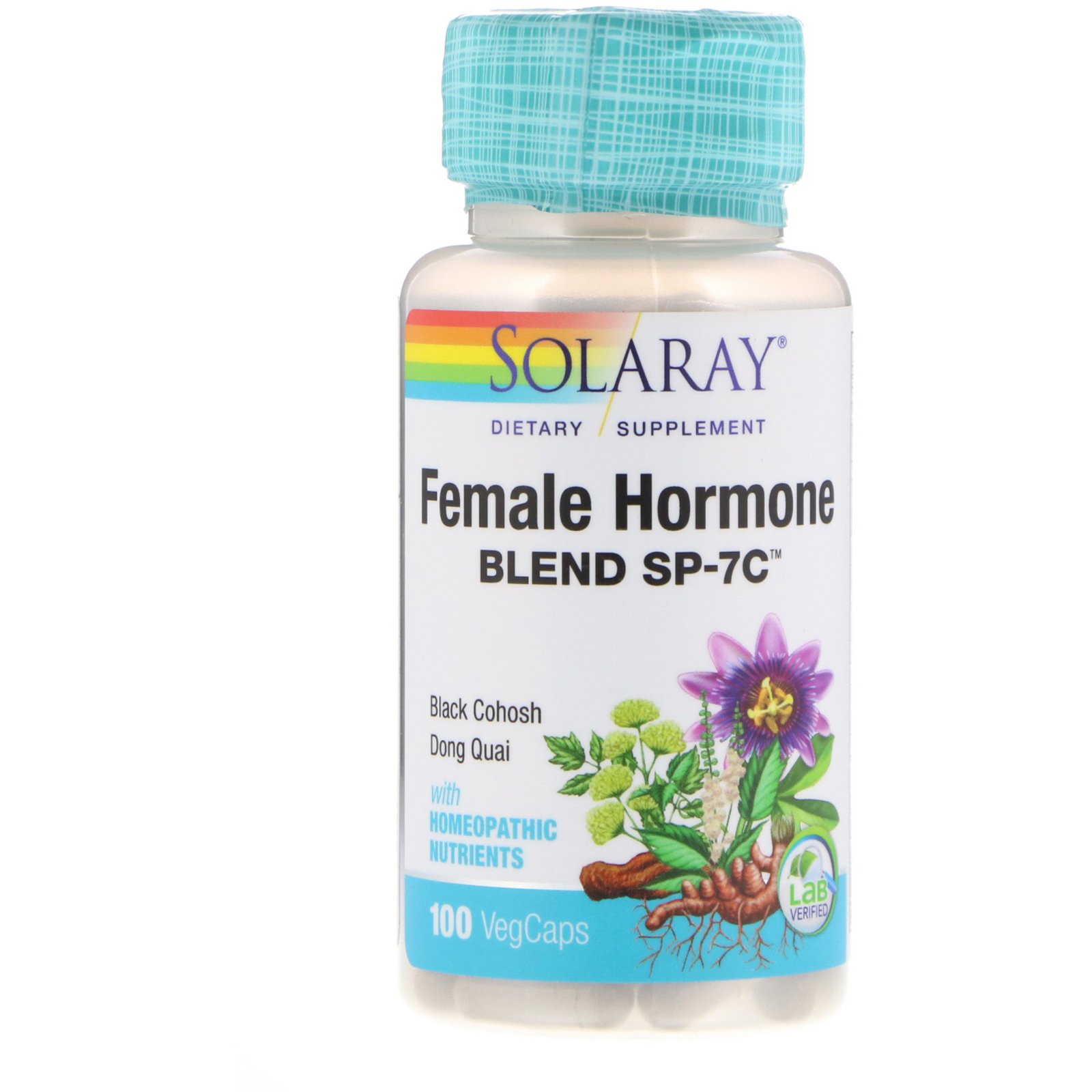 Comprar Solaray, Composto de Hormônios Femininos SP-7C, 100 Cápsulas Vegetais