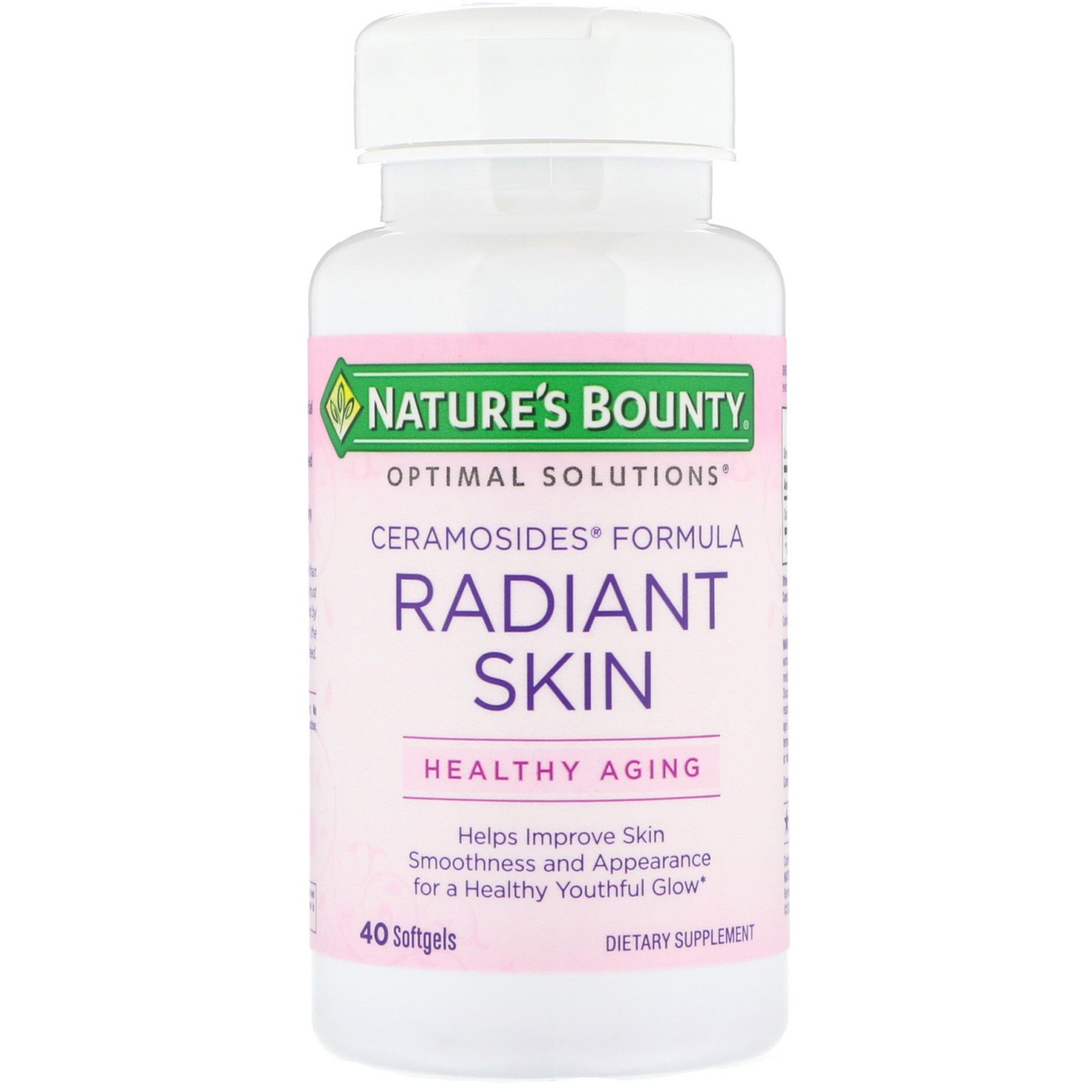Comprar Nature's Bounty, Soluções Ideais, Fórmula Ceramosides Para Pele Radiante, 40 Cápsulas Gelatinosas Moles - Imagem 3