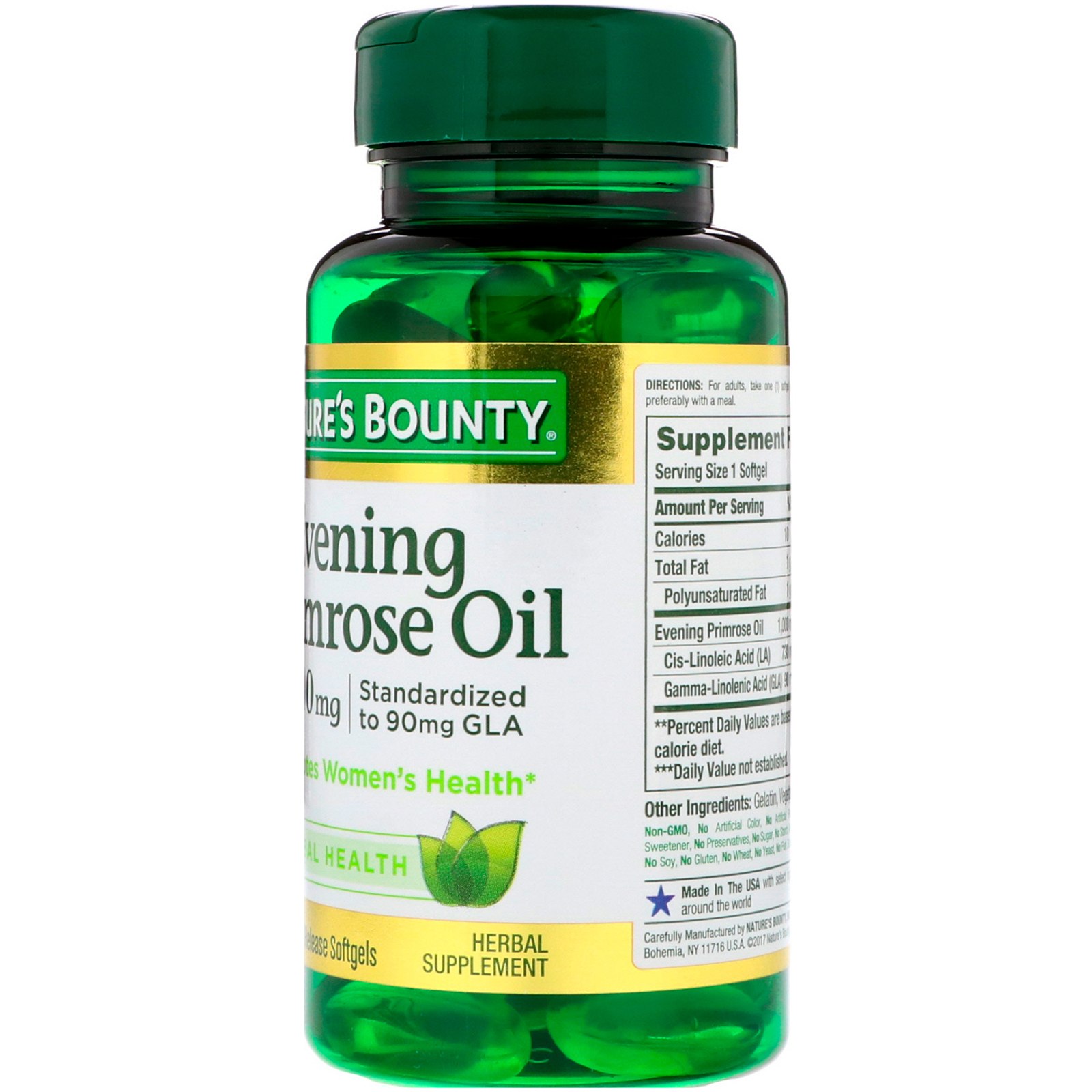 Comprar Nature's Bounty, Oléo de Onagra, 1,000 mg, 60 Cápsulas Softgel de Liberação Rápida - Imagem 2