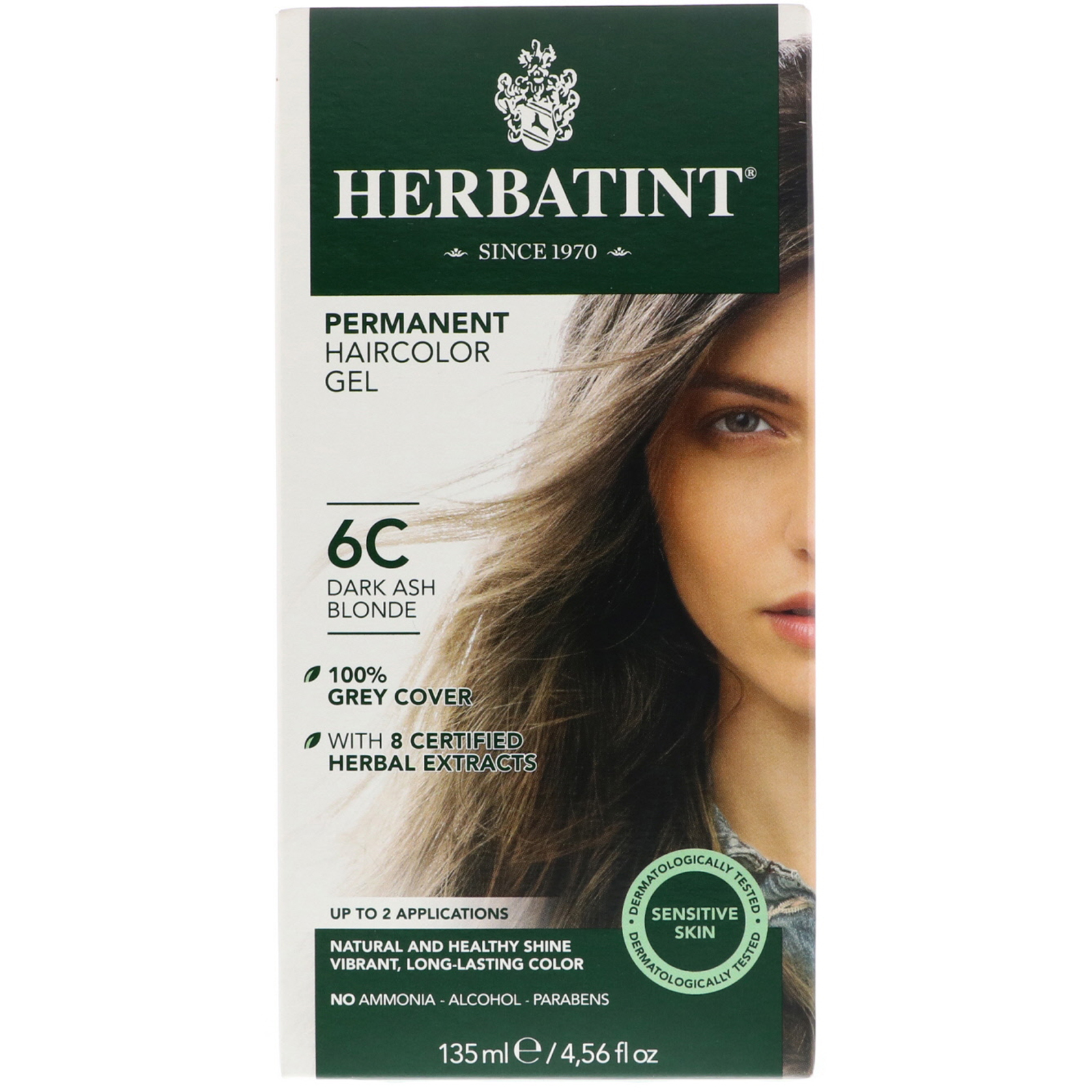 Comprar Herbatint, Permanent Haircolor Gel, 6C, Dark Ash Blonde, 4.56 fl oz (135 ml)