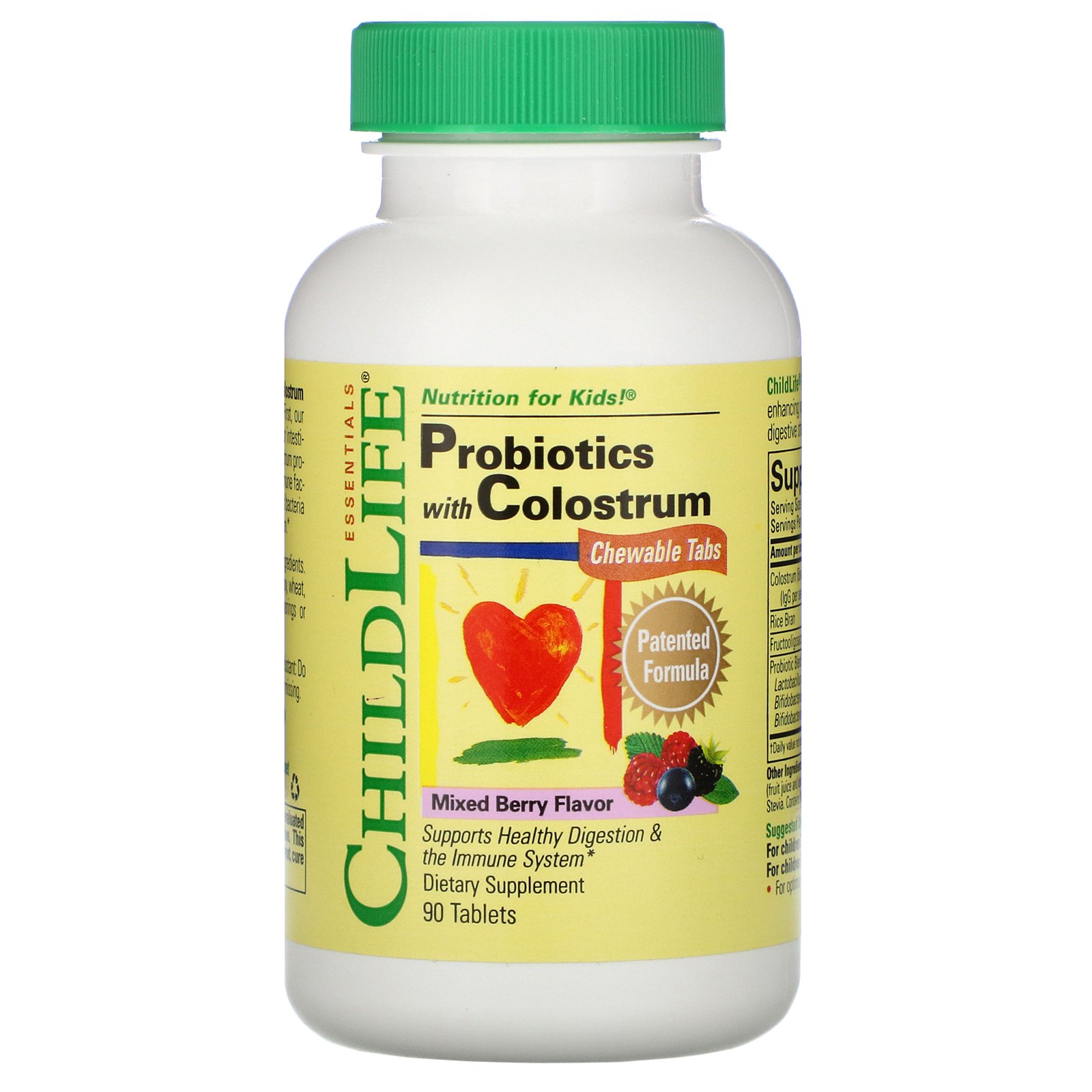 Comprar ChildLife, Probióticos com colostro, sabor misto de frutos silvestres, 90 Comprimidos Mastigáveis