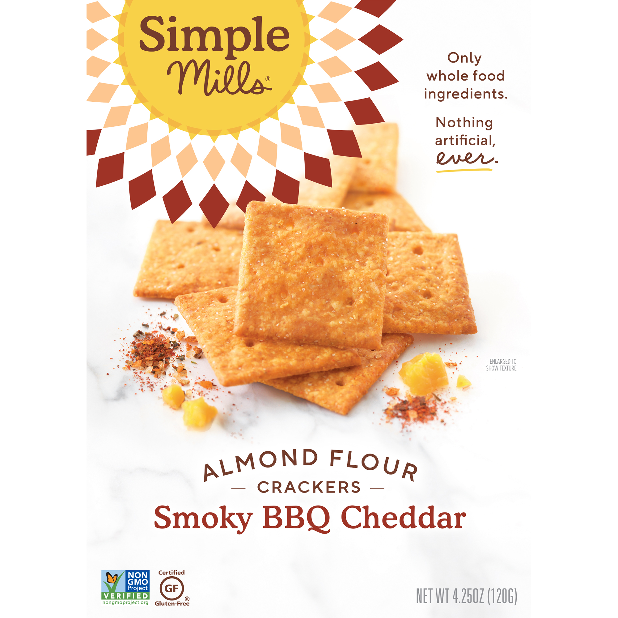Comprar Simple Mills, Naturalmente sem glúten, Biscoitos de farinha de amêndoa, Cheddar de churrasco defumado, 4,25 oz (120 g)