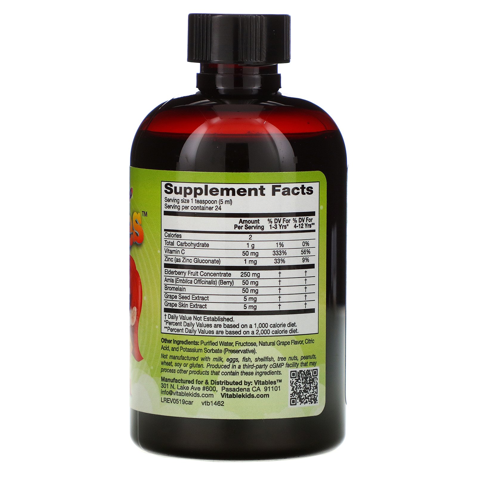 Comprar Vitables, Mistura Líquida para Alívio da Alergia Para Crianças, Sem Álcool, Sabor de Uva, 120 ml (4 fl oz) - Imagem 2