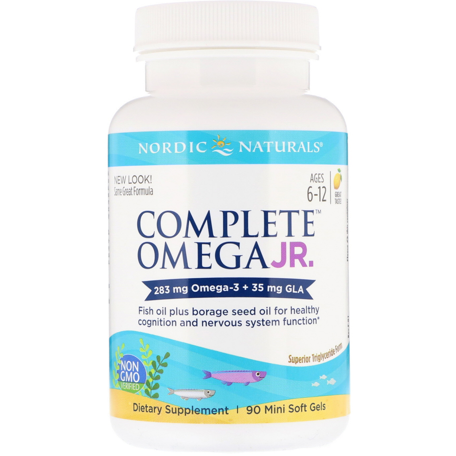 Comprar Nordic Naturals, Complete Omega Junior, Ages 6-12, Lemon, 283 mg, 90 Mini Soft Gels - Imagem 3