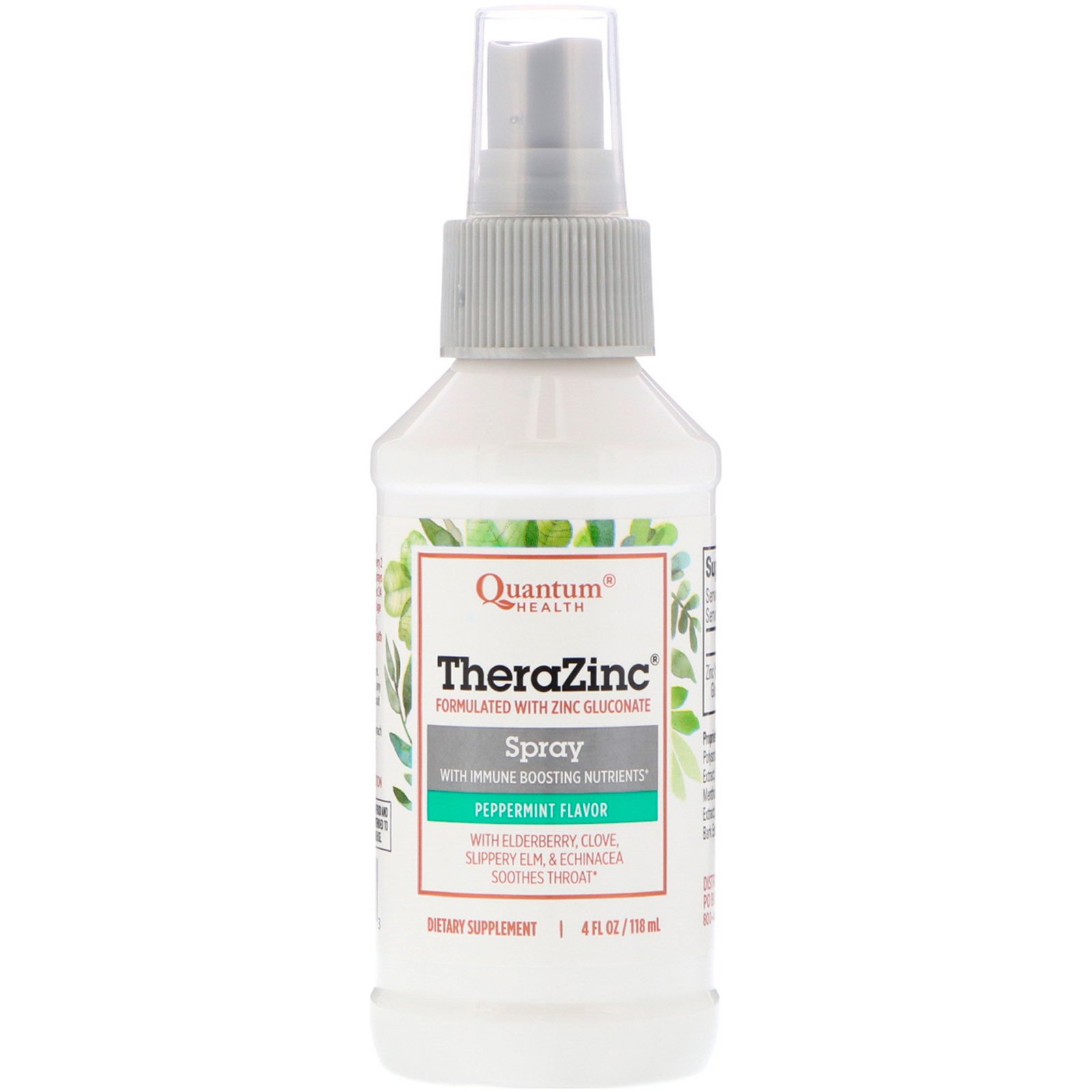 Comprar Quantum Health, Thera Zinc, Spray com Componentes que Reforçam a Imunidade, Sabor Hortelã e Cravo, 4 fl oz (120 ml)