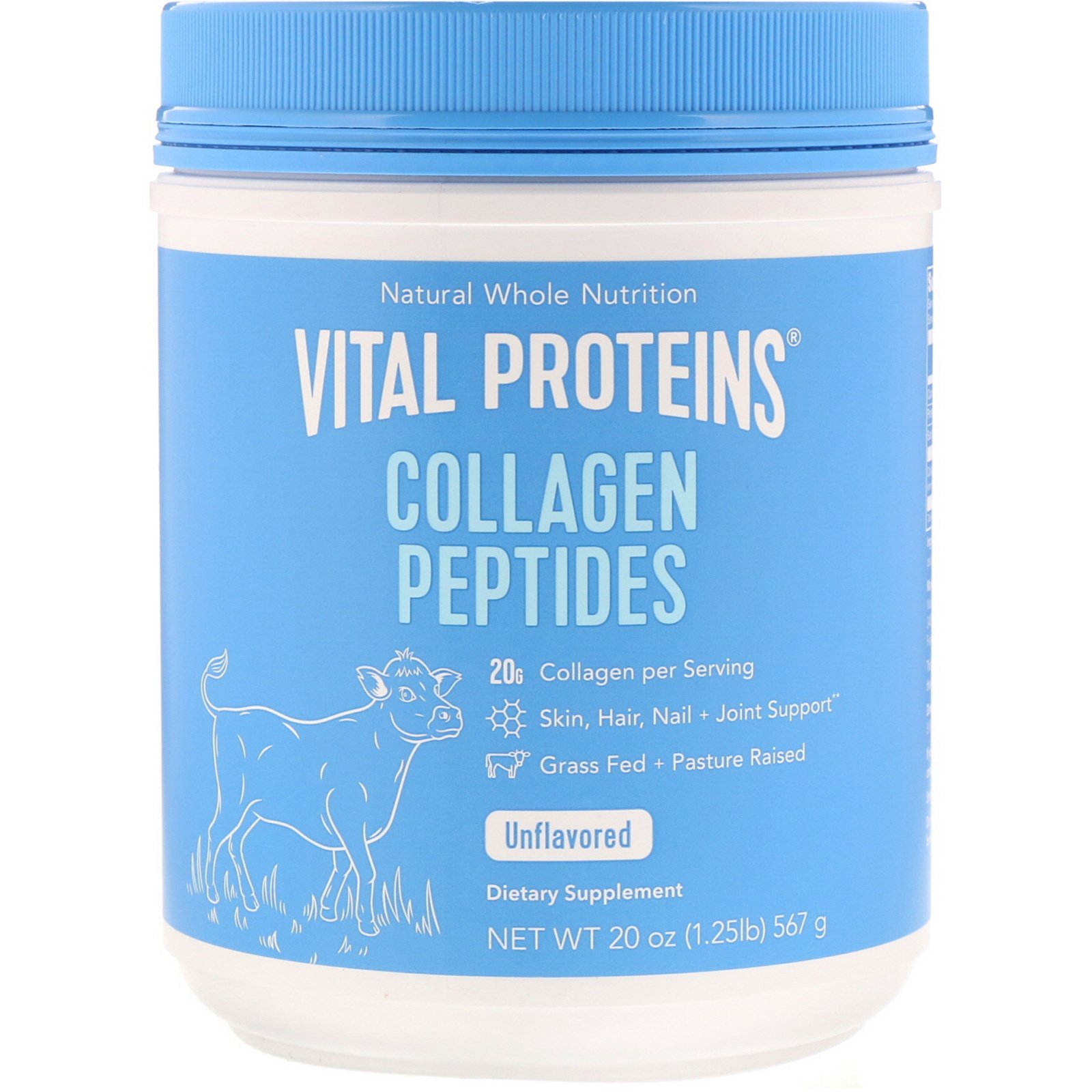 Comprar Vital Proteins, Peptídeos de Colágeno, Sem Sabor, 1,25 lbs (567 g)