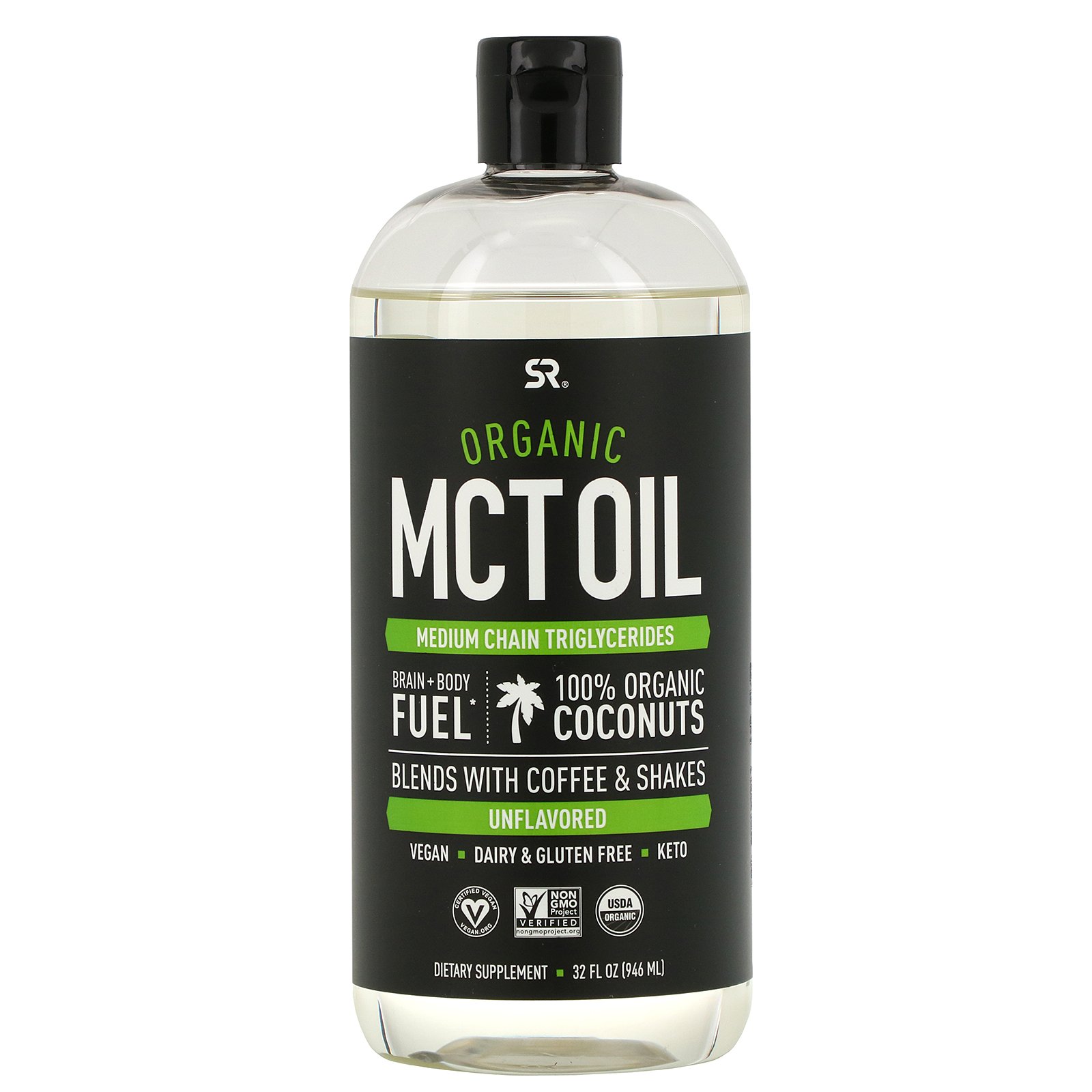 Comprar Sports Research, Óleo MCT Orgânico, Sem Sabor, 946 ml (32 fl oz)