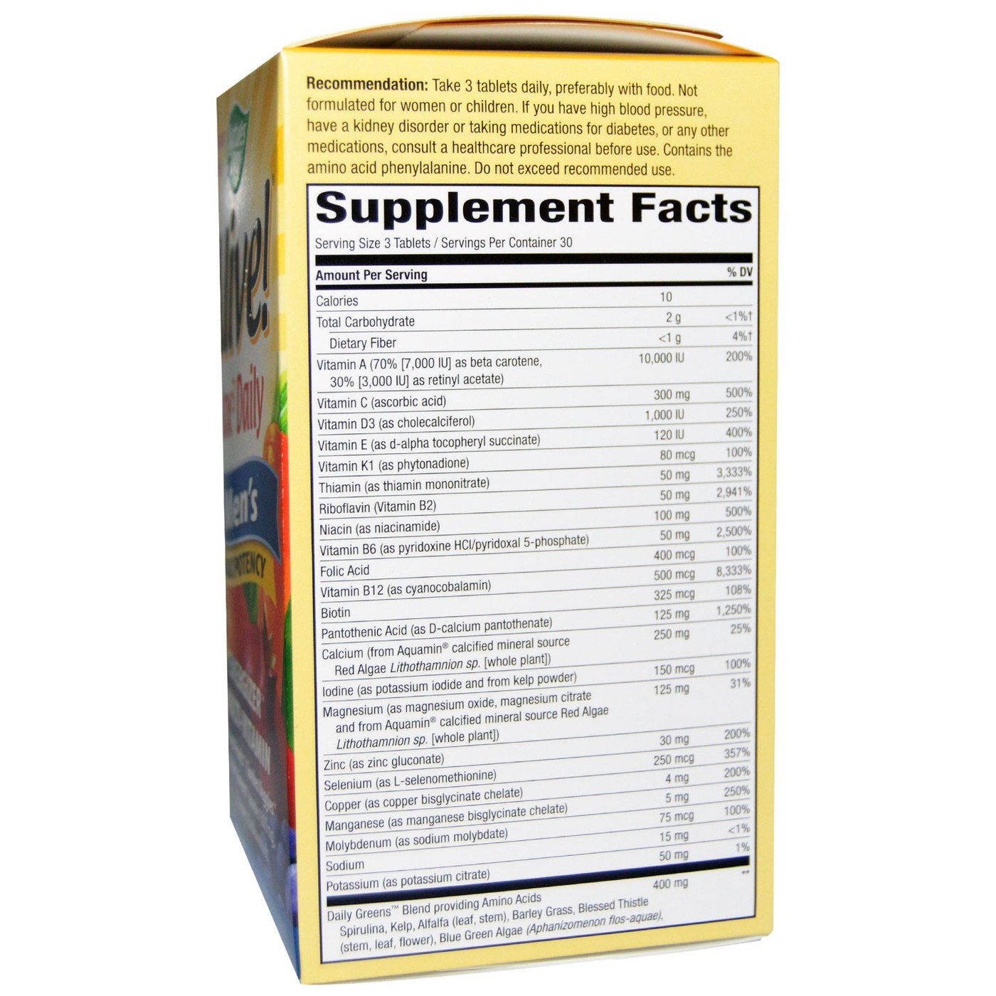 Comprar Nature's Way, Alive! Multivitamínico para Homens - 90 Tabletes - Imagem 2