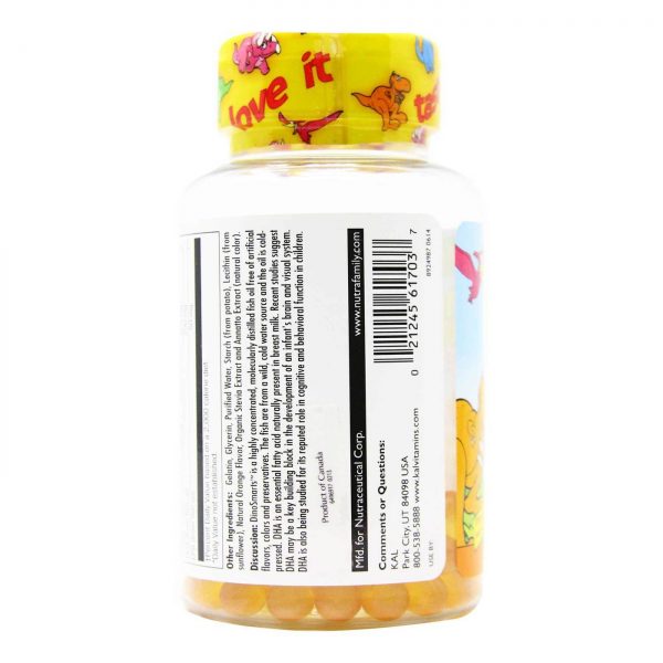 Comprar Kal, DinoSmarts™ DHA 200 mg, Laranja - 90 Cápsulas em Gel Mastigáveis - Imagem 4