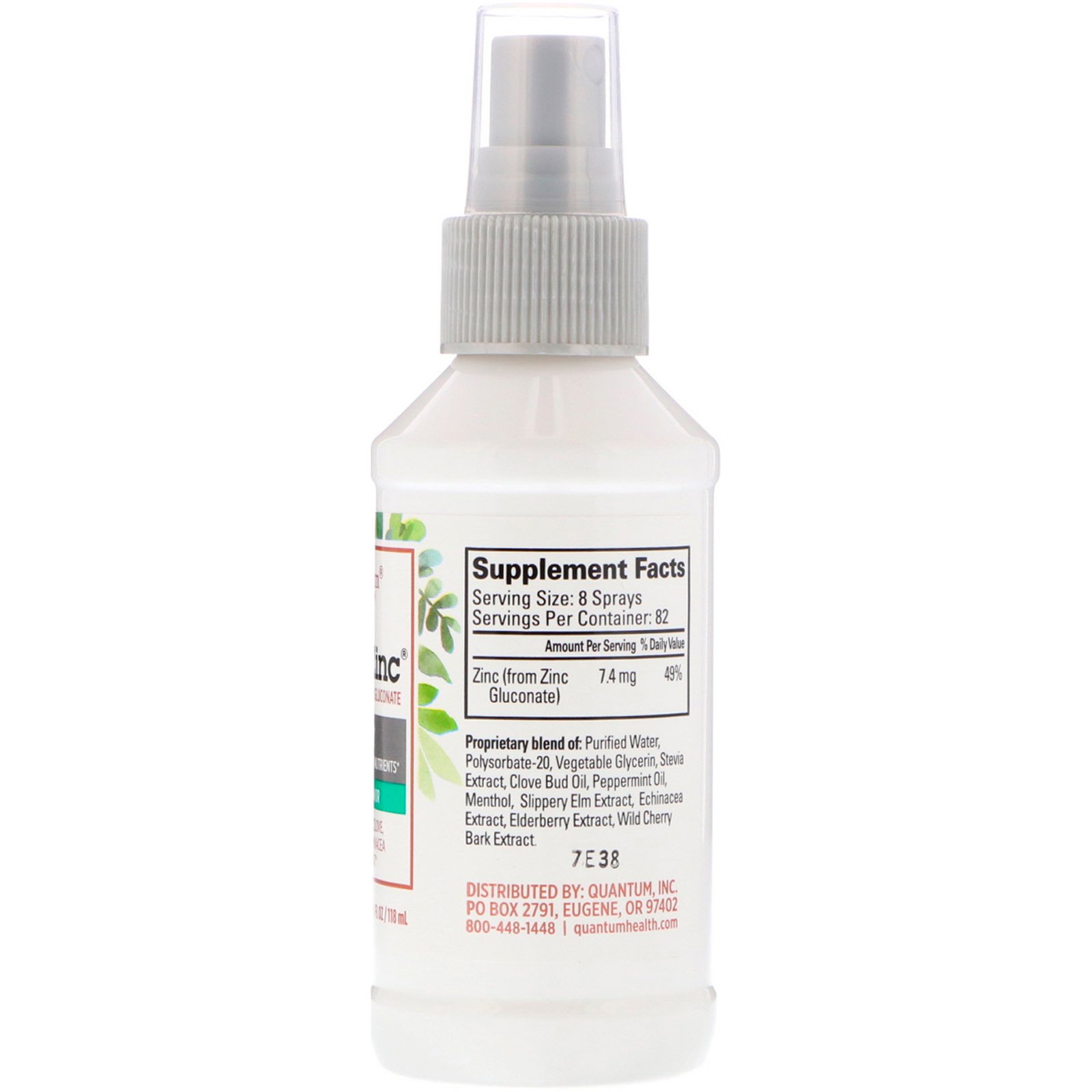 Comprar Quantum Health, Thera Zinc, Spray com Componentes que Reforçam a Imunidade, Sabor Hortelã e Cravo, 4 fl oz (120 ml) - Imagem 2