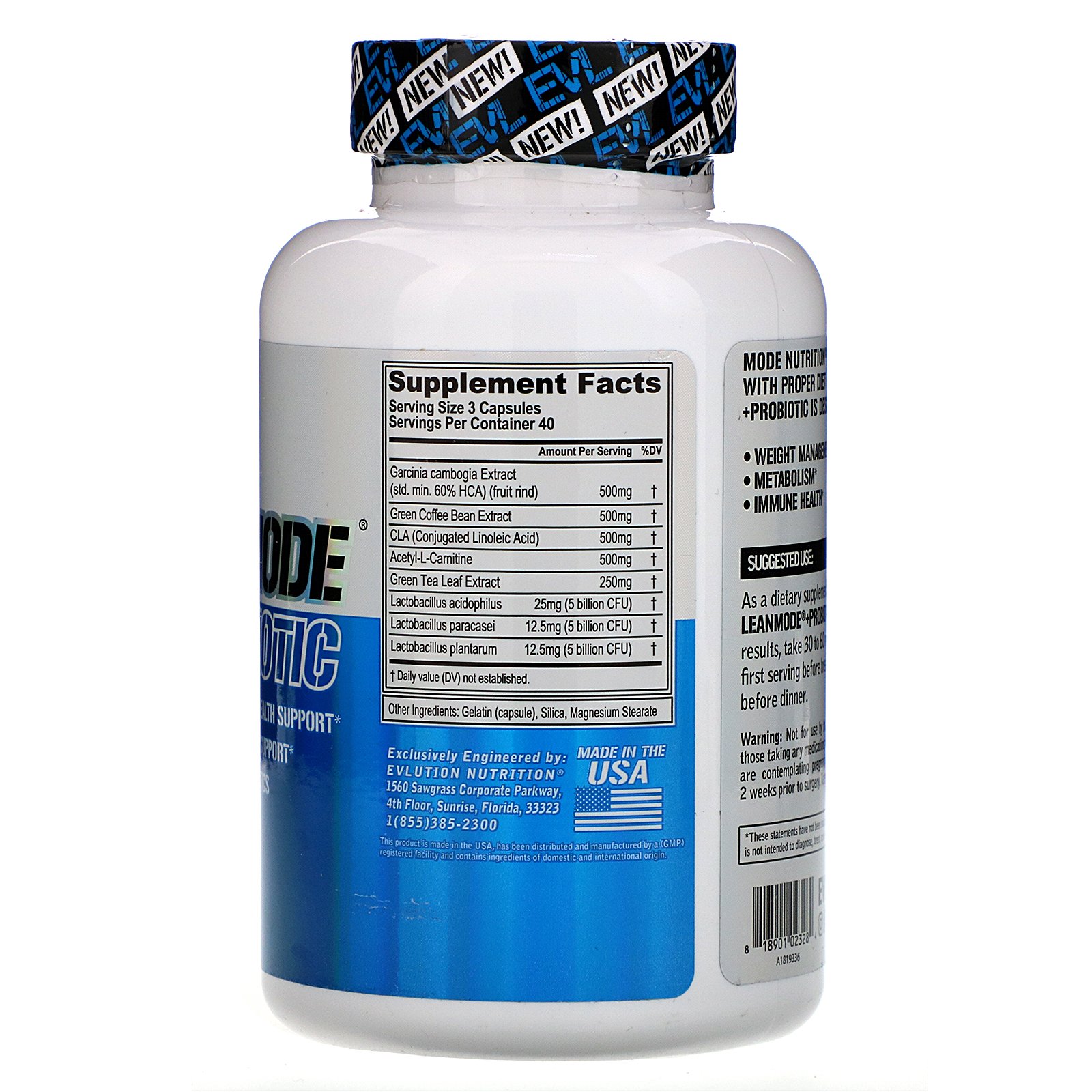 Comprar EVLution Nutrition, LeanMode + Probiótico, 120 Cápsulas - Imagem 2