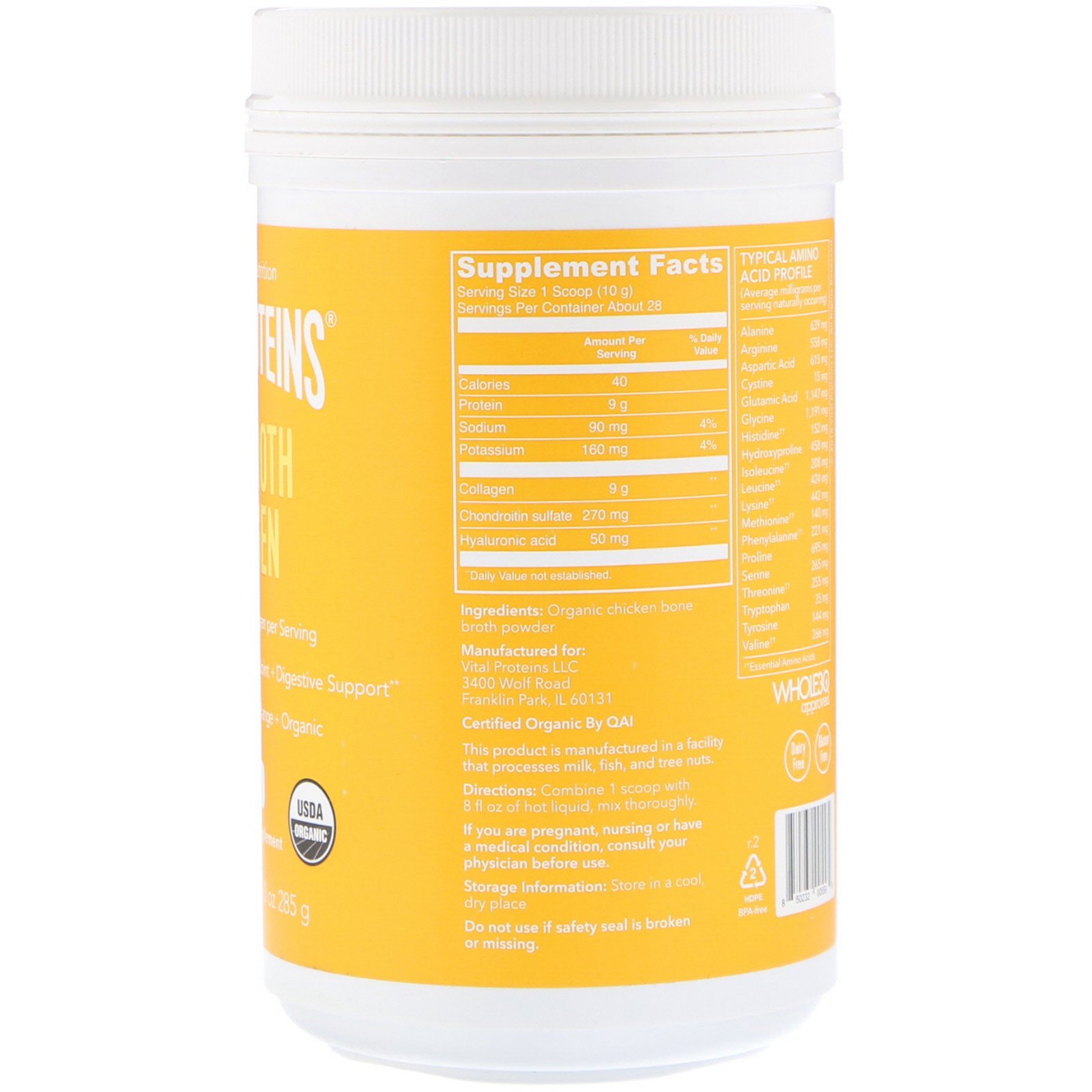 Comprar Vital Proteins, Colágeno de Caldo de Ossos, Frango, 285 g (10 oz) - Imagem 2