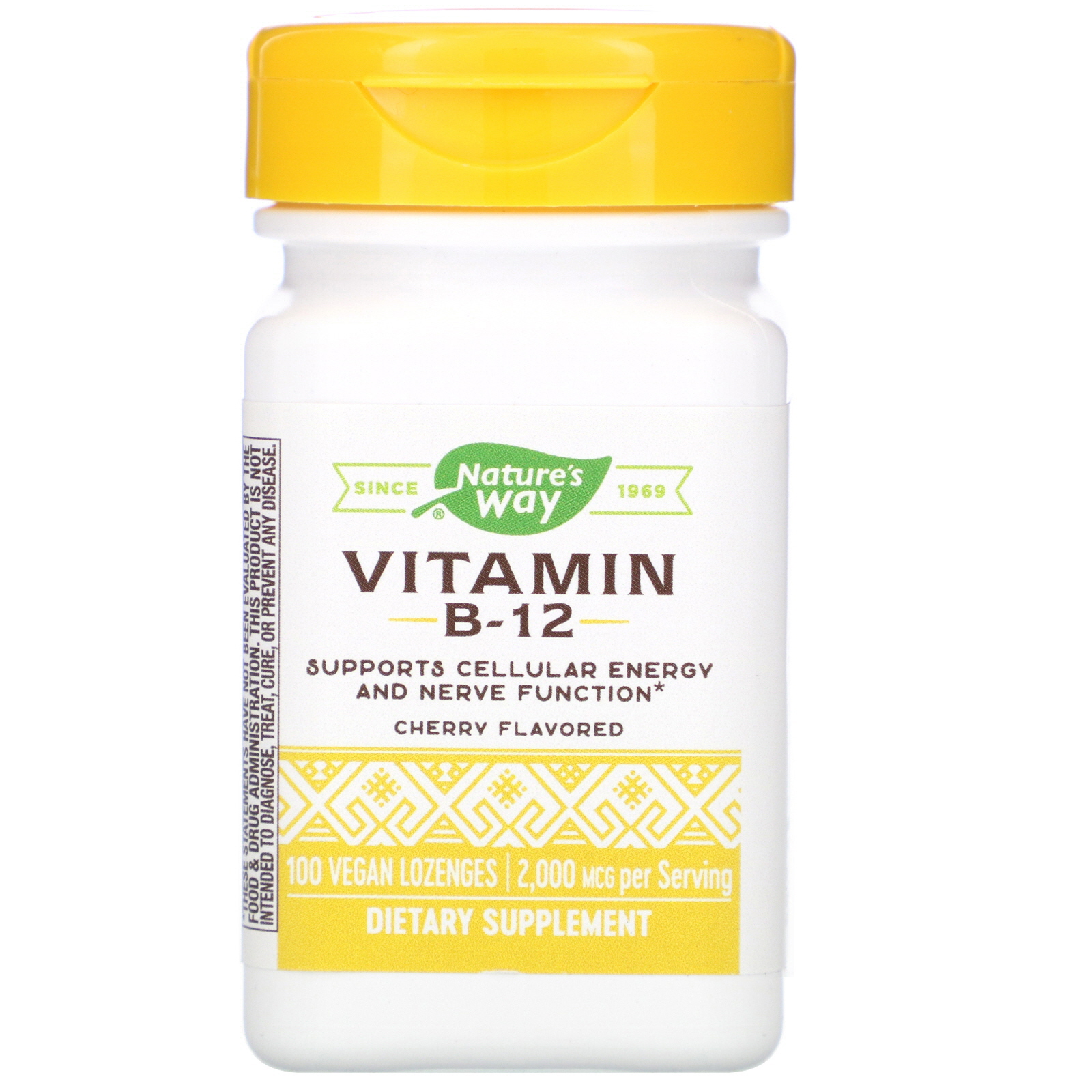 Comprar Nature's Way, Vitamin B-12, Cherry Flavored, 2,000 mcg, 100 Vegan Lozenges