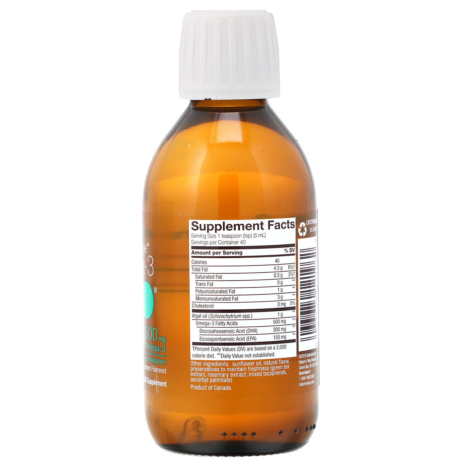 Comprar Ascenta, NutraVege, Ômega-3 vegetal, Sabor limão siciliano, 500 mg, 6,8 fl oz (200 ml) - Imagem 2