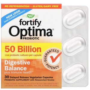 Comprar Nature's Way, Fortify Optima Probiotic, Digestive Balance Plus Immune Health, 50 Billion, 30 Delayed Release Vegetarian Capsules