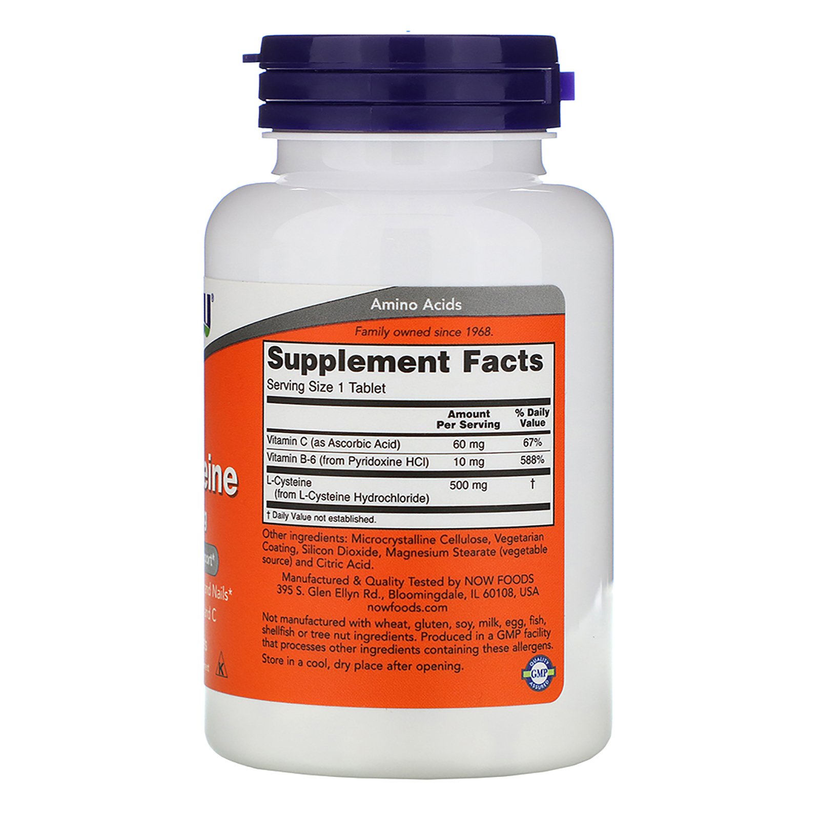 Comprar Now Foods, L-Cisteína, 500 mg, 100 Comprimidos - Imagem 2