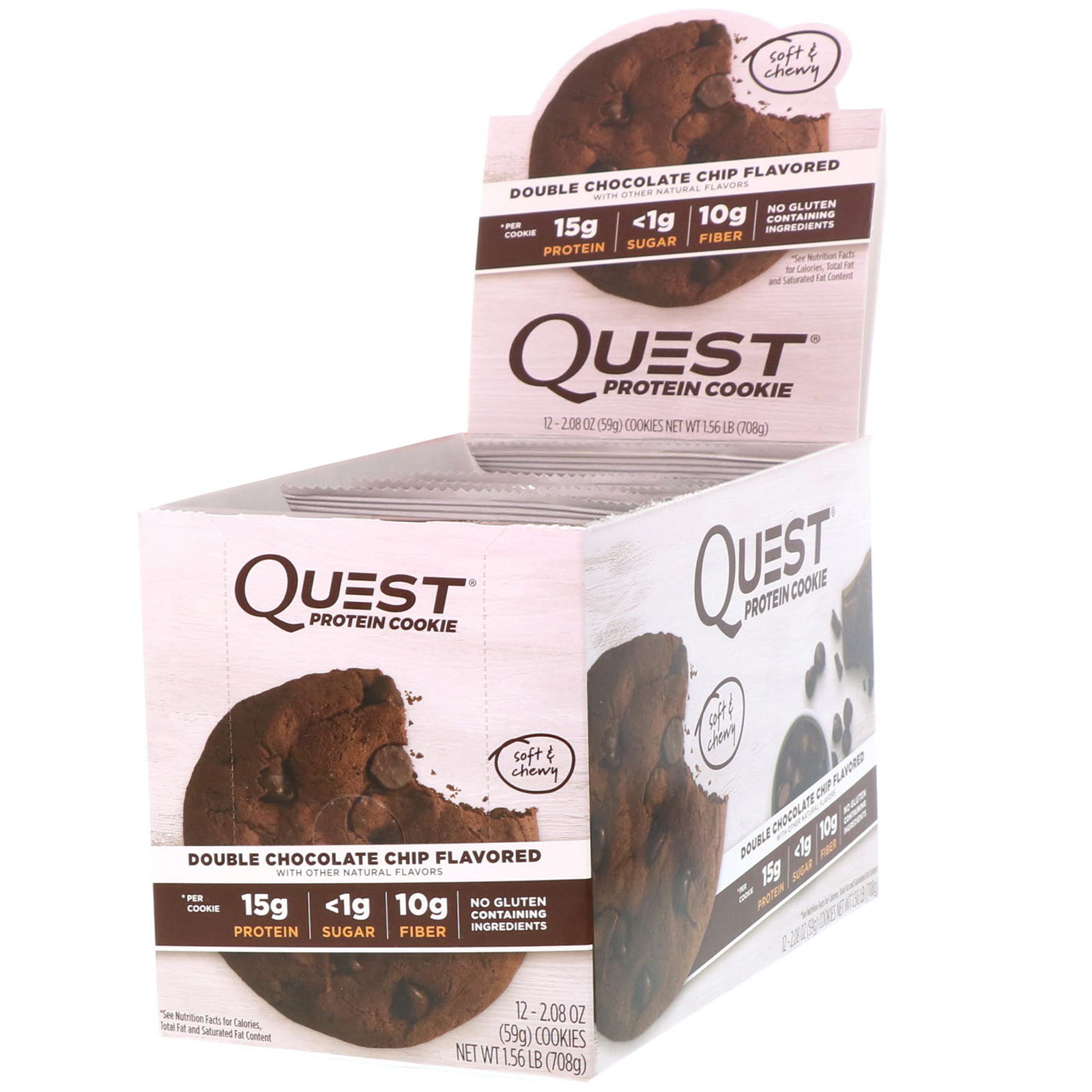 Comprar Quest Nutrition, Biscoito de Proteínas, Gotas de Chocolate Intenso, 12 Pacotes, 59 g (2,08 oz) Cada