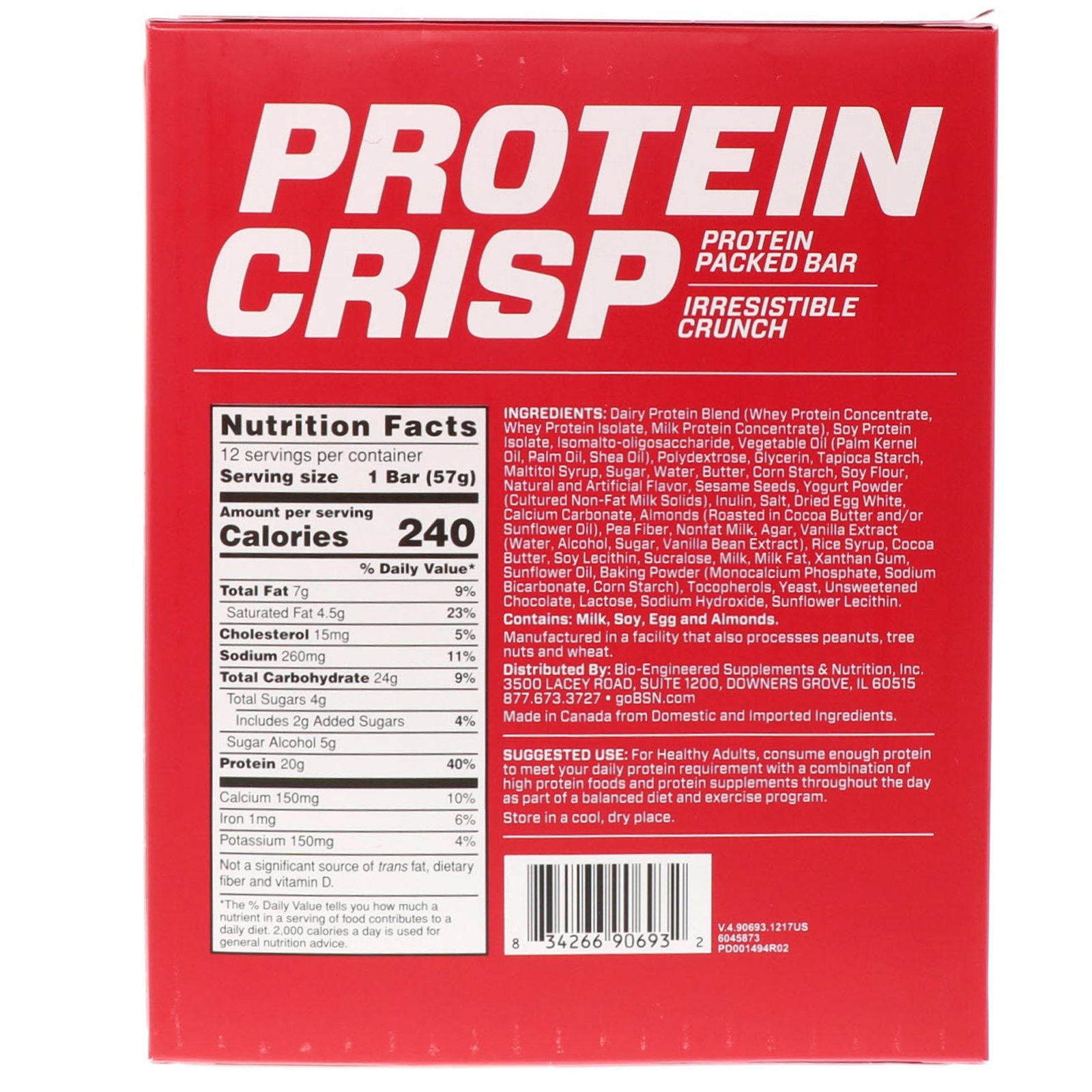 Comprar BSN, Protein Crisp, Barra Repleta de Proteínas, Pretzel de Caramelo Salgado, 12 Barras, 57 g (2,01 oz) - Imagem 3