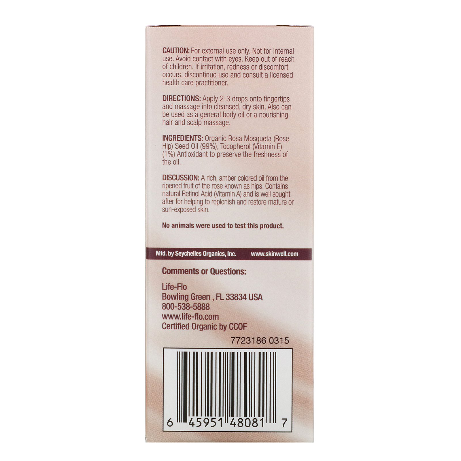 Comprar Life-flo, Óleo da Semente de Rosa Mosqueta Puro, Cuidados com a Pele, 30 ml (1 oz) - Imagem 2